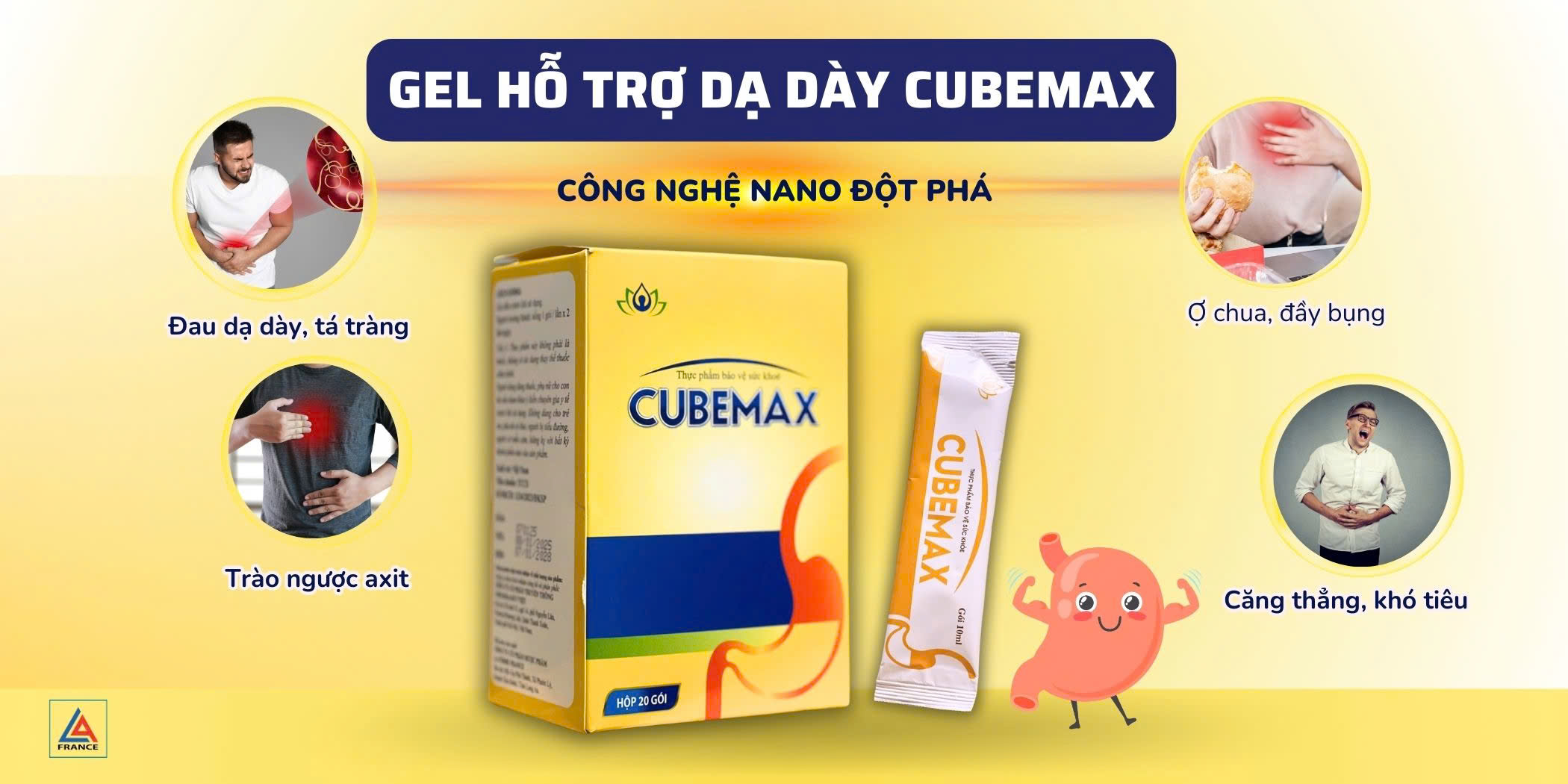 Mô tả Gel Bảo Vệ Dạ Dày Cubemax Giúp Giảm Đau Dạ Dày, Tá Tràng, Cắt Cơn Trào Ngược Dạ Dày, Giảm Ợ Chua, Đầy Bụng, Khó Tiêu - 2