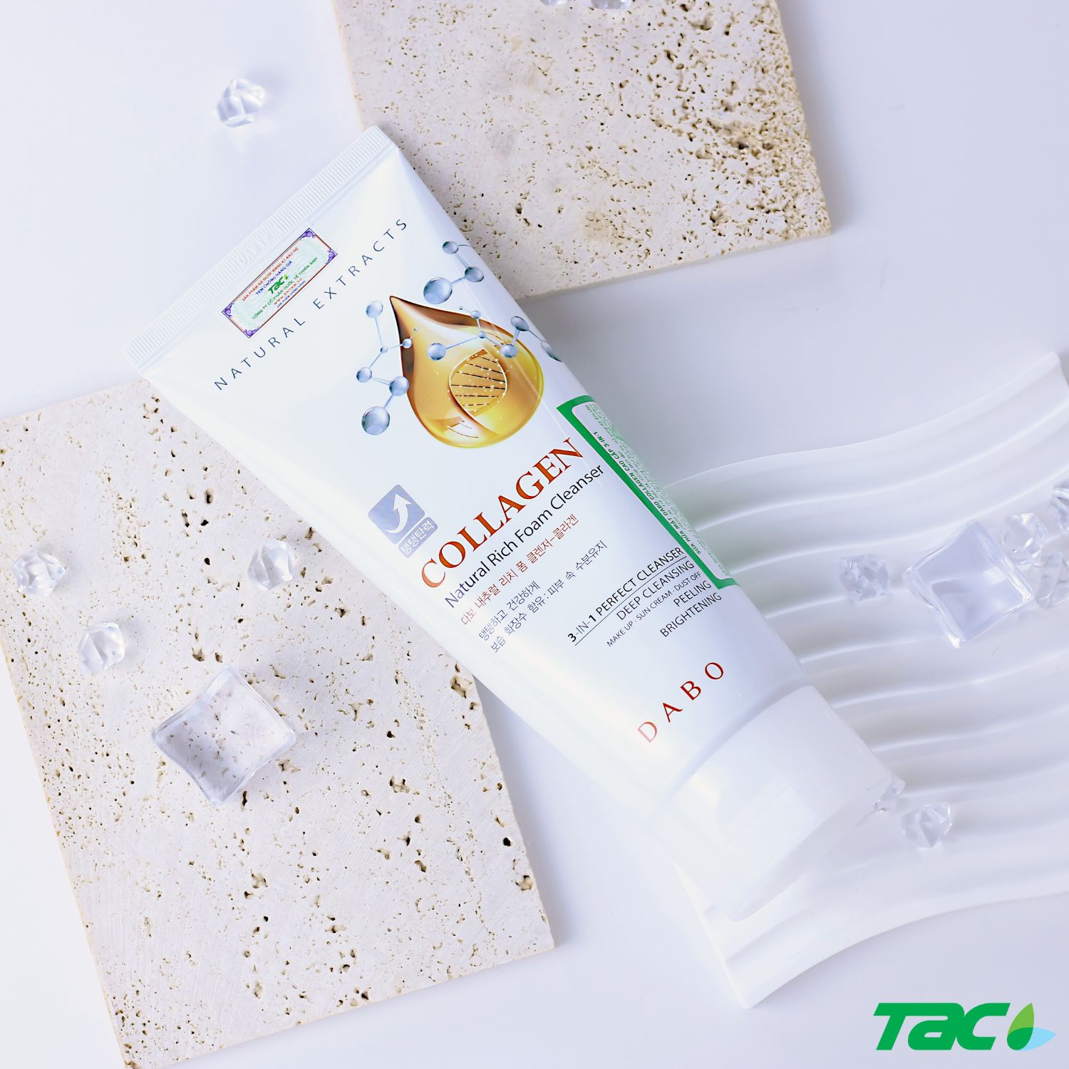 Mô tả Sữa rửa mặt cao cấp tinh chất Collagen 3in1 Dabo Nature Rich Foam Cleanser Collagen TAC 180ml - 1