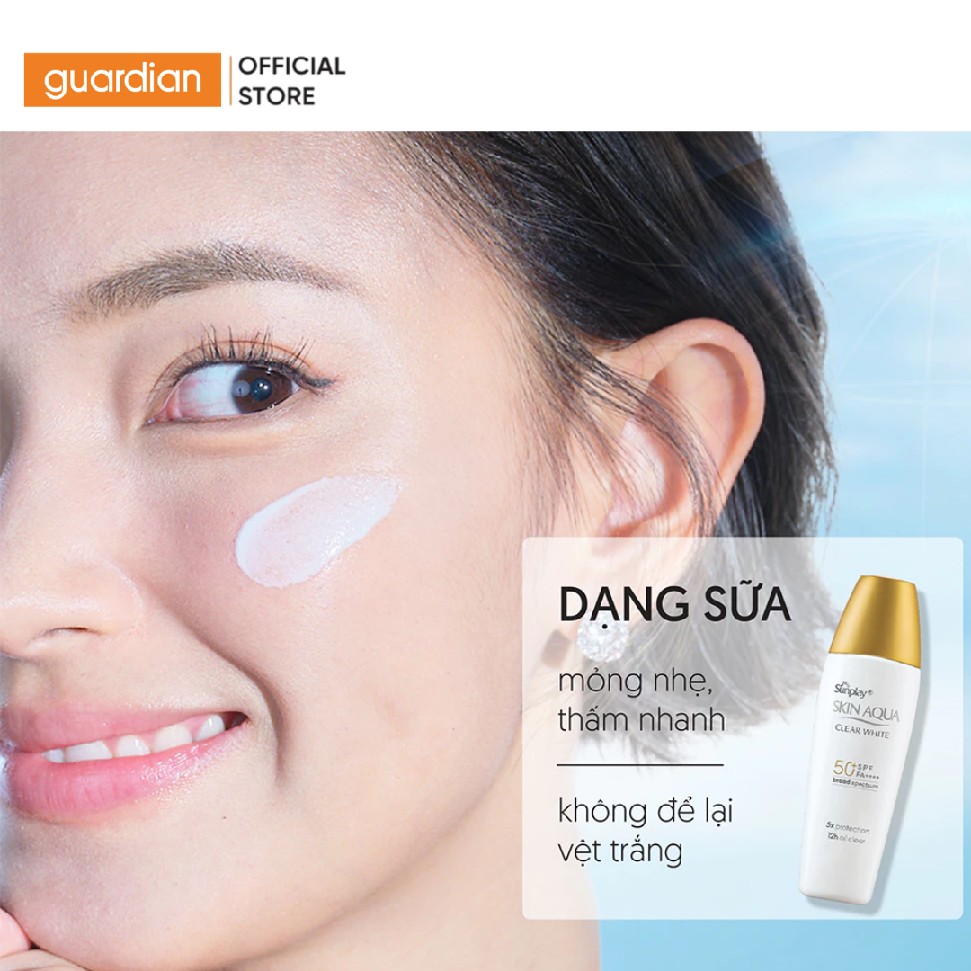 Mô tả Sữa Chống Nắng Hỗ Trợ Dưỡng Da Trắng Mịn Sunplay Skin Aqua Clear White Spf50+ Pa++++ Guardian 55gr - 2
