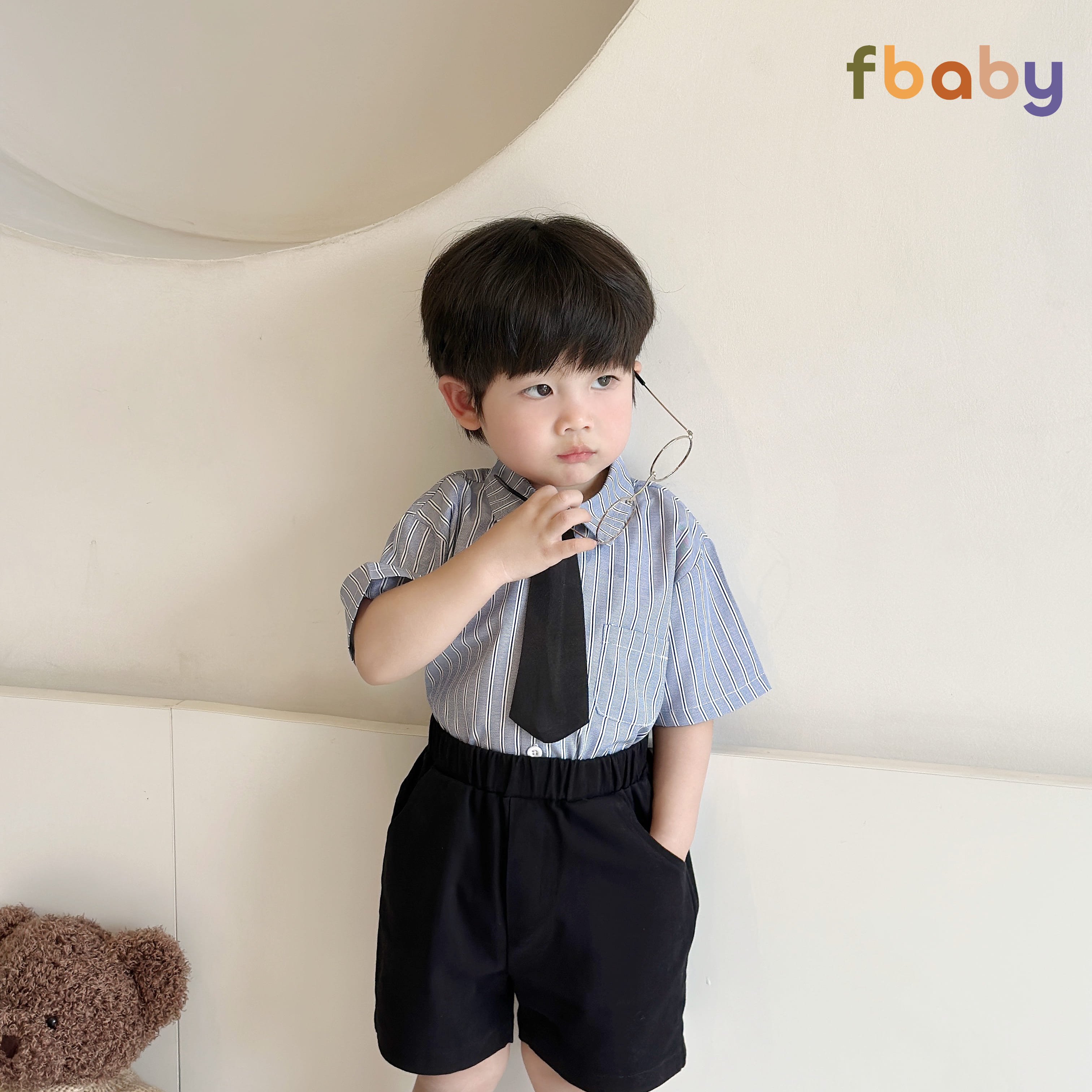 Mô tả Bộ Quần Áo Sơ Mi Fbaby For New Generation Kèm Cavat Dành Cho Bé Trai Kẻ Sọc Phong Cách Công Tử Hàn Quốc Đi Chơi, Đi Học - 7