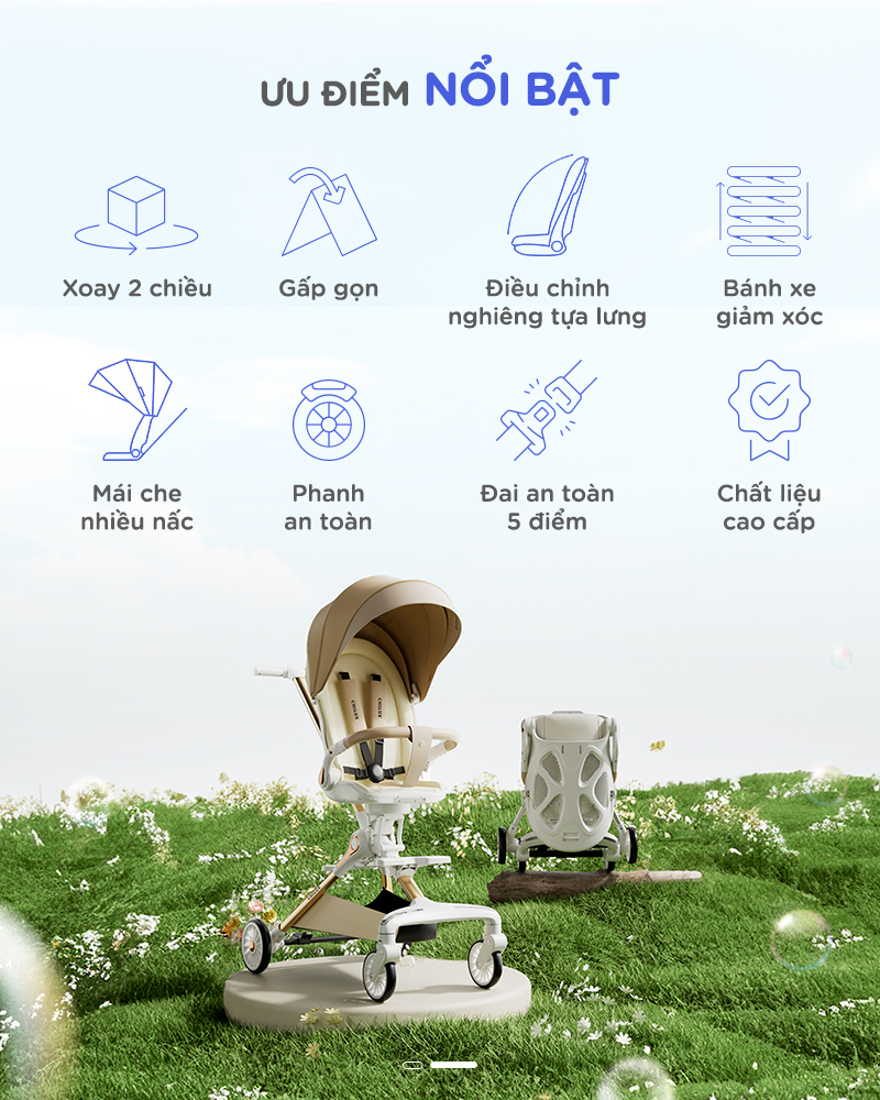 Mô tả Xe đẩy gấp gọn cho bé Chilux M06 Pro - Xoay 2 chiều, gấp gọn nhanh chóng - 1