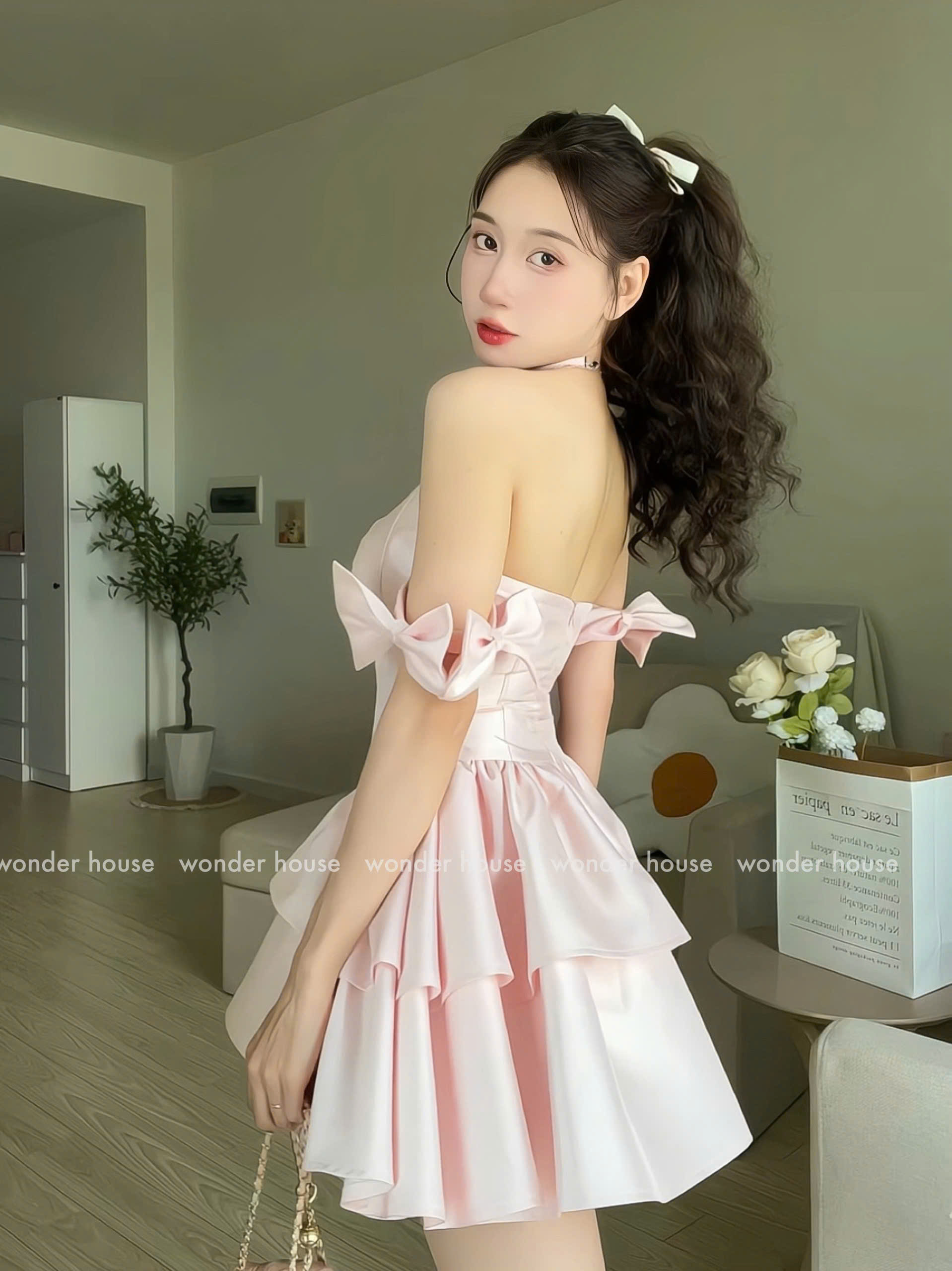 Mô tả Nari Dress Wonderhouse Đầm thiết kế cup ngực dáng xòe công chúa chất vải dày dặn dự tiệc, dạo phố nữ tính sang trọng - 3