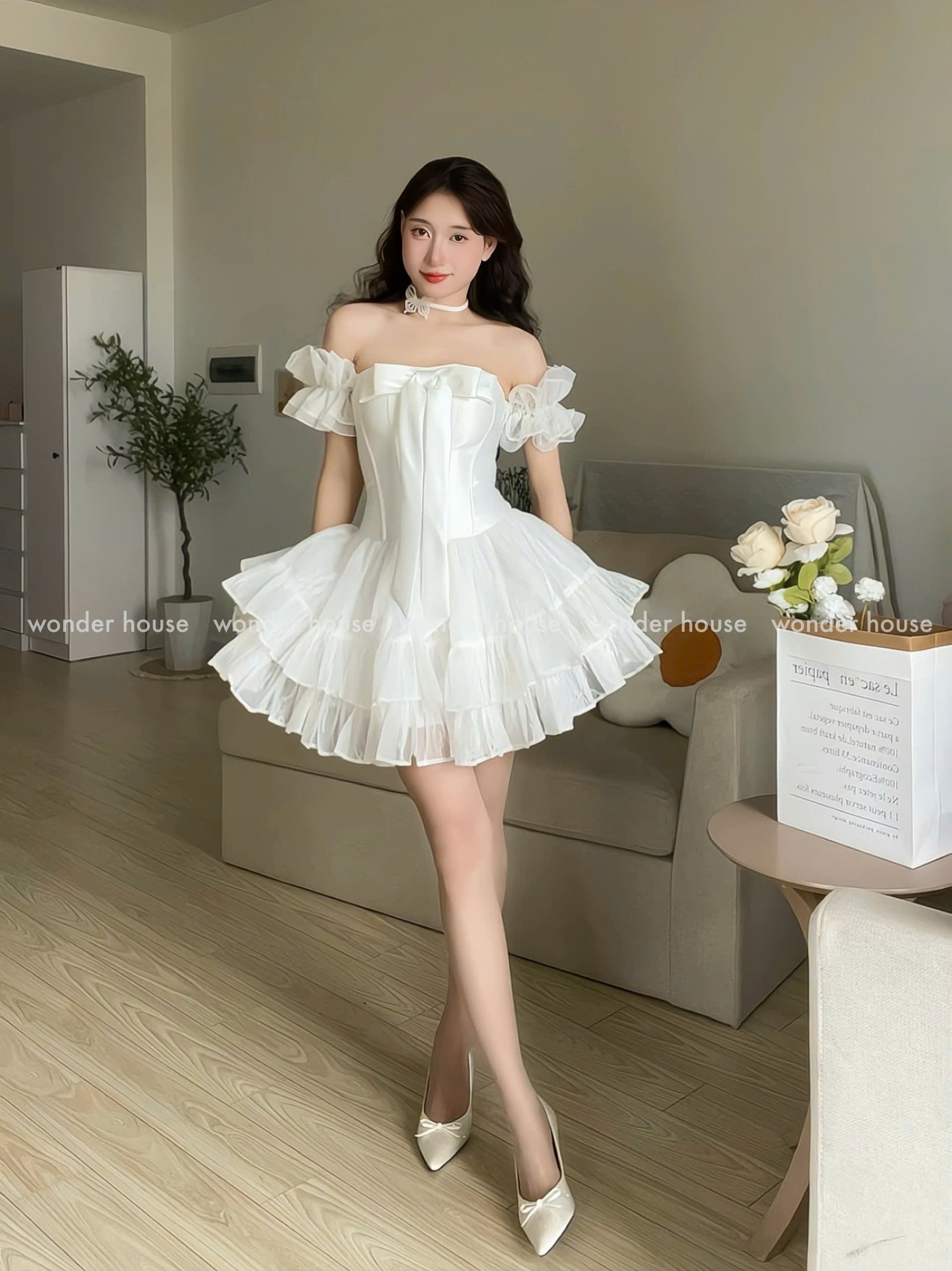 Mô tả Levi Dress Wonderhouse Đầm thiết kế dáng xòe công chúa chất vải dày dặn dự tiệc, dạo phố nữ tính sang trọng - 3