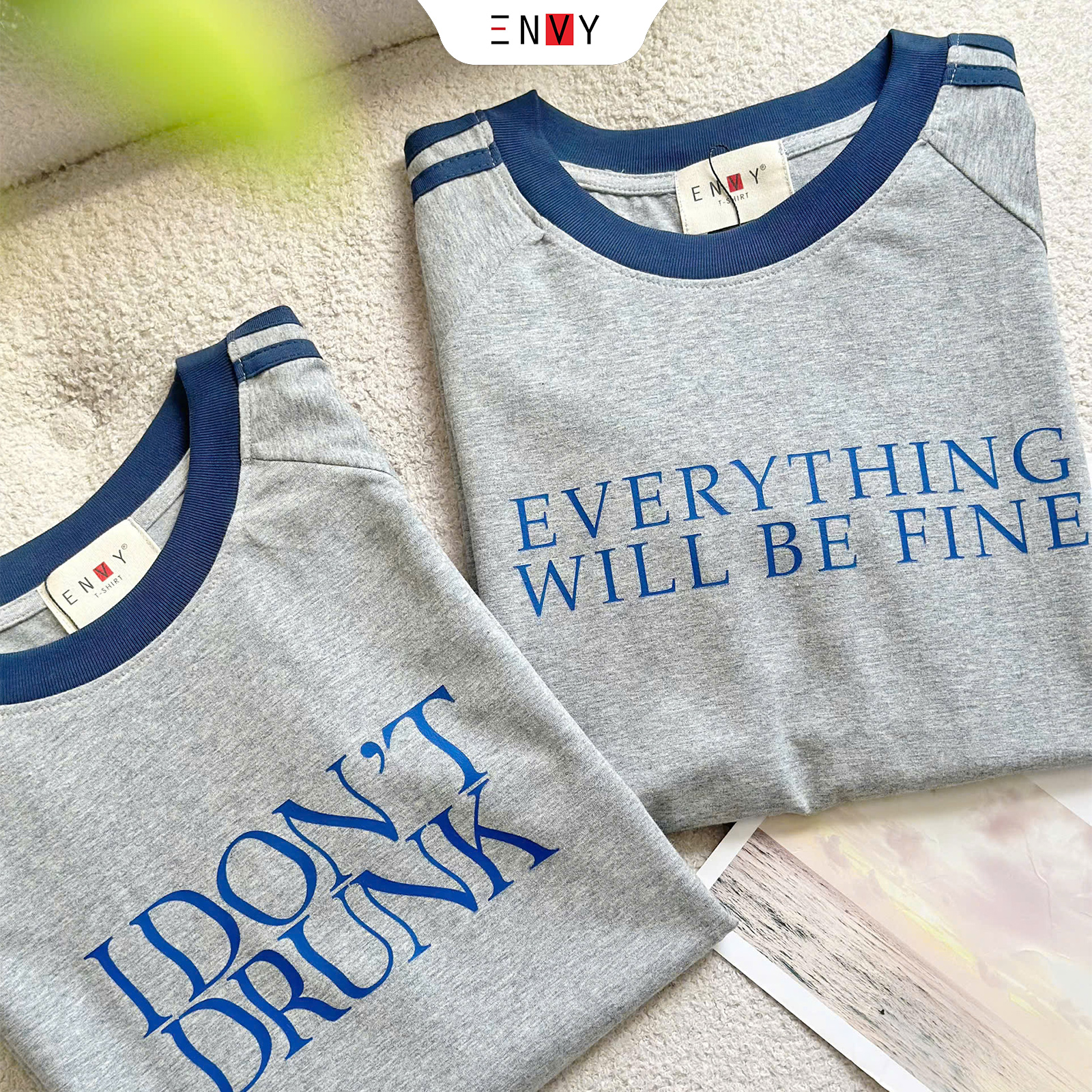 Mô tả Áo Thun Nữ Cotton Form Vừa Chạy Viền Trẻ Trung ENVY AT269 - 1