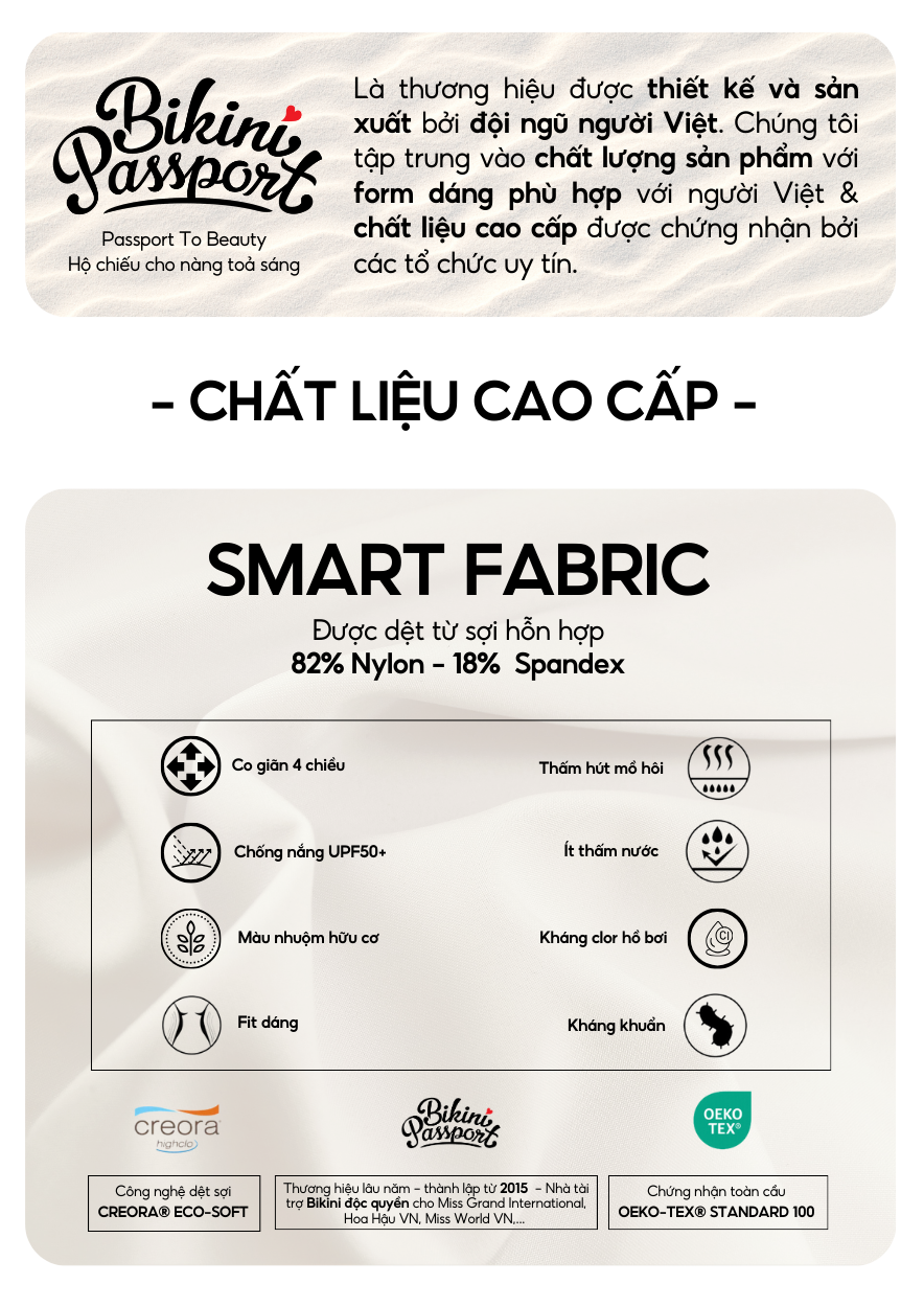 Mô tả Áo bơi LẺ Nữ BIKINI PASSPORT kiểu tay dài basic có logo - màu Đen - BS1004_BL - 7