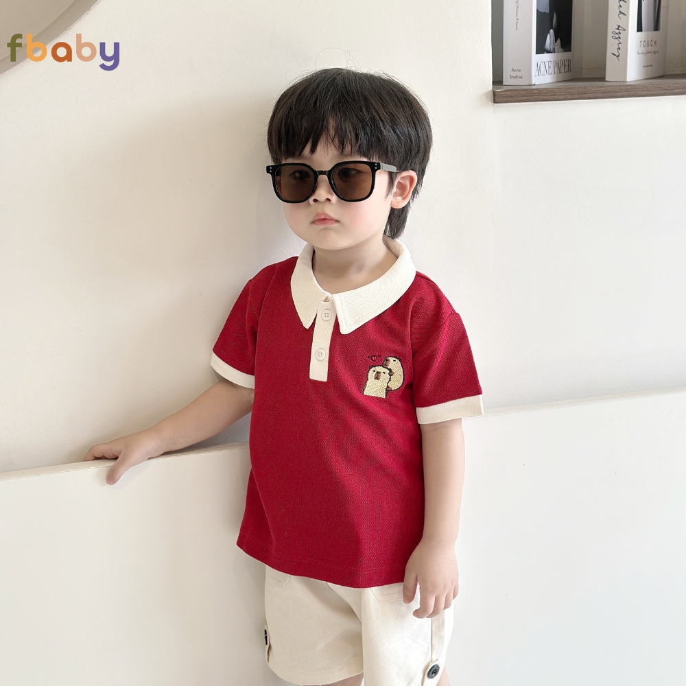 Mô tả Áo Polo Cộc Tay Bé Trai Fbaby Áo Phông Vải Cá Sấu Cao Cấp Mềm Mại Thoáng Mát Lịch Sự Phù Hợp Đi Học, Đi Chơi - 1