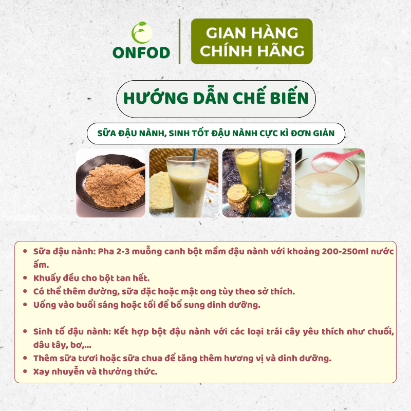 Bột đậu nành ONFOD công dụng