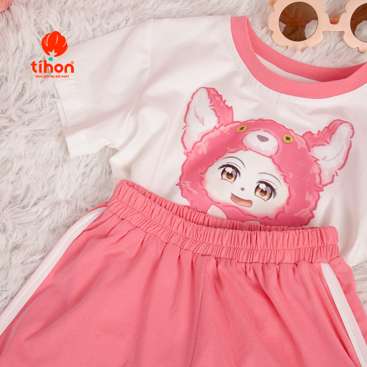 Mô tả Đồ bộ cho bé gái TIHON cao cấp chất liệu cotton thoáng mát, mềm mại cho bé SET0750685 - 8