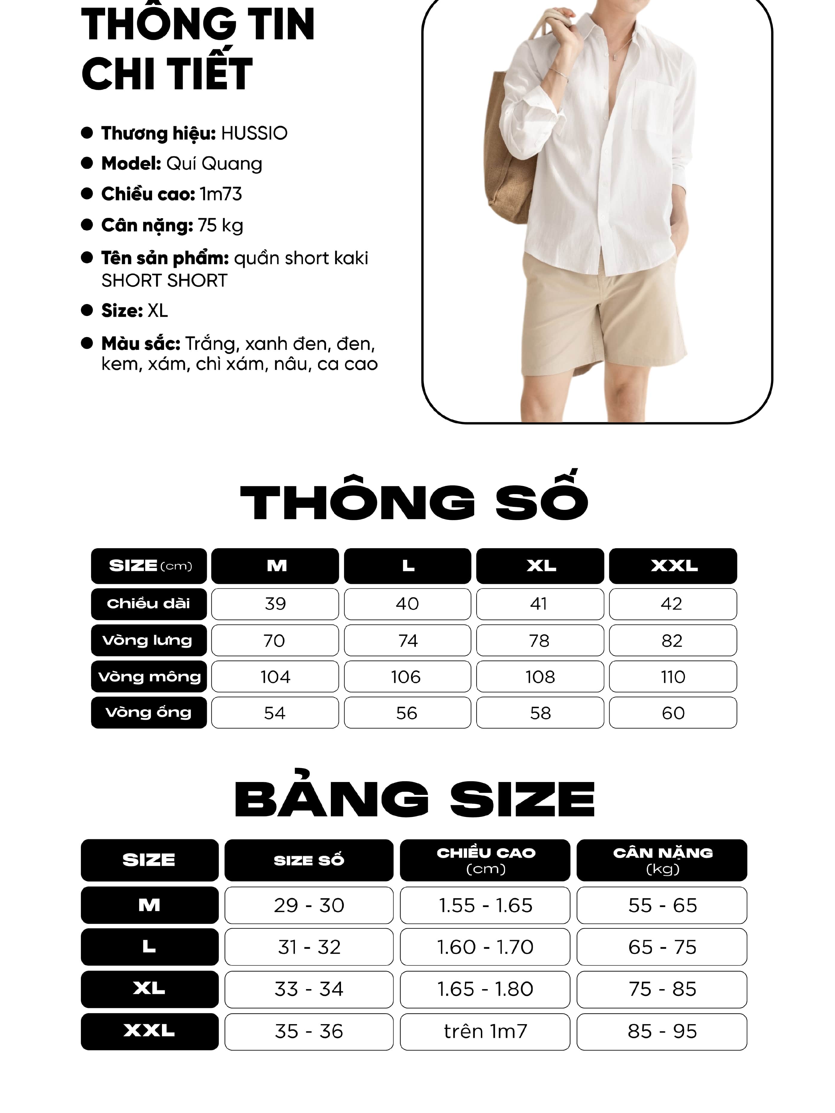 Mô tả Quần Short nam vải Kaki nhung cao cấp, trẻ trung, lịch lãm, chuẩn form - HUSSIO - 8