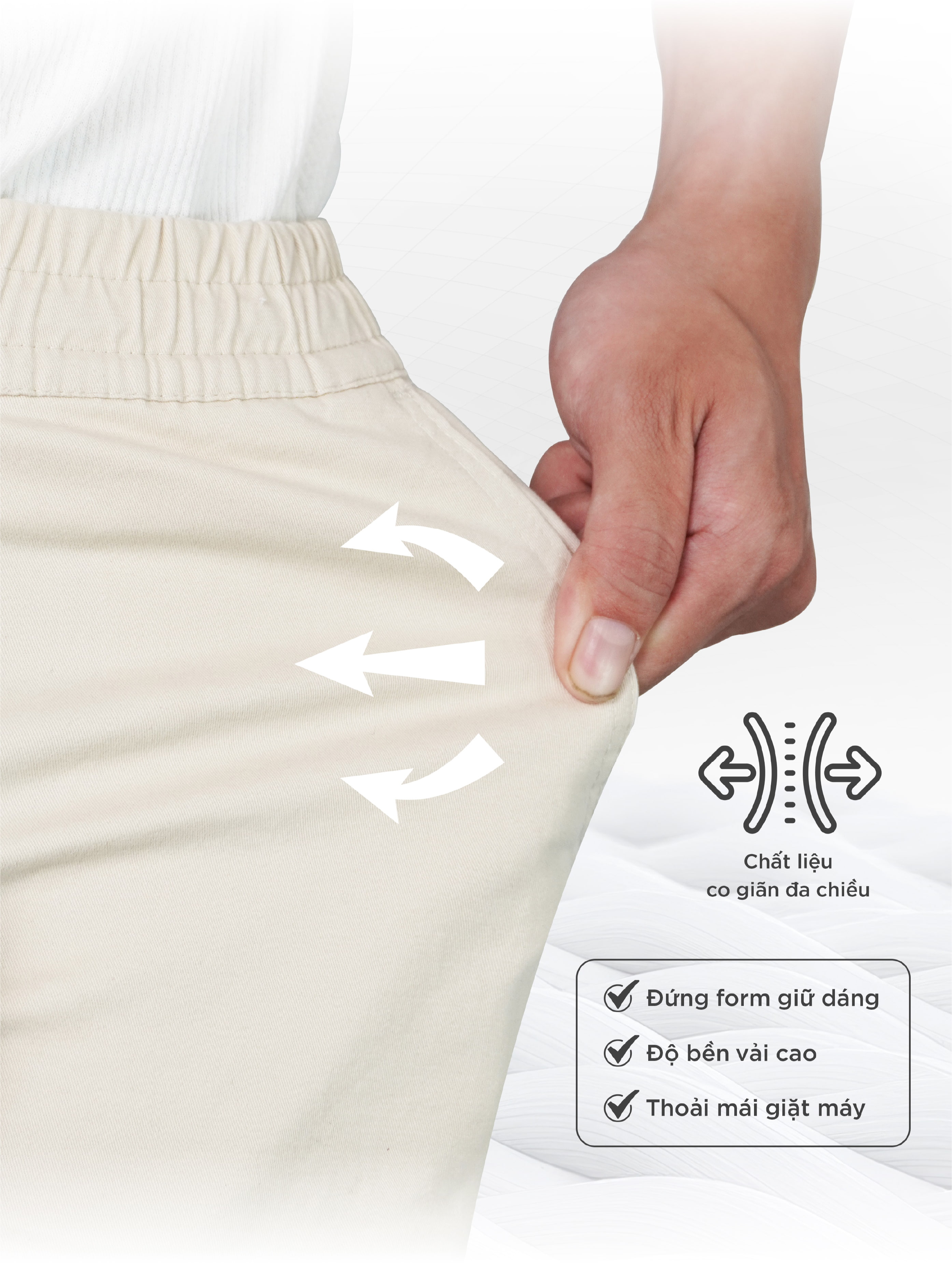 Mô tả Quần Short nam vải Kaki nhung cao cấp, trẻ trung, lịch lãm, chuẩn form - HUSSIO - 2
