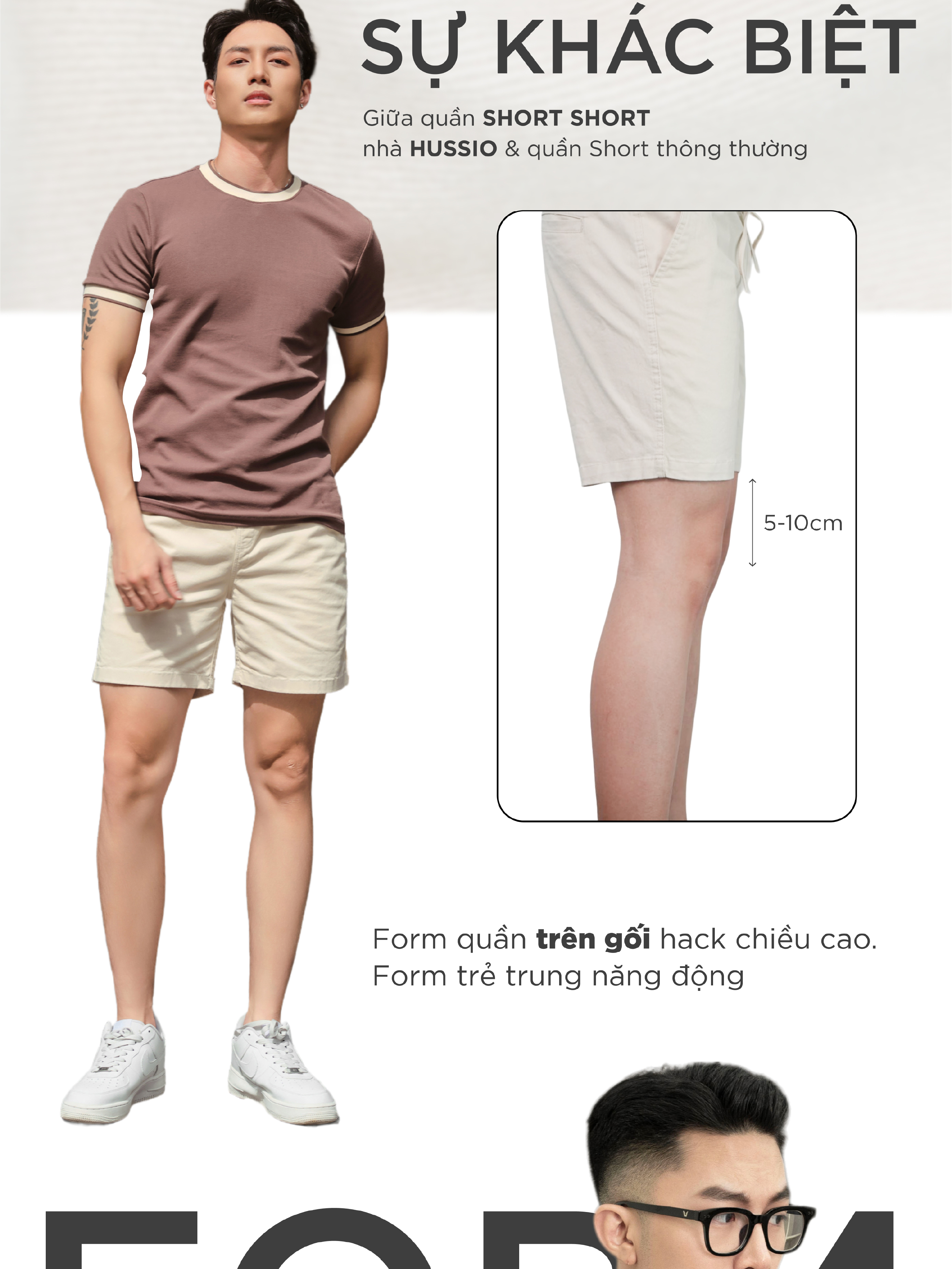 Mô tả Quần Short nam vải Kaki nhung cao cấp, trẻ trung, lịch lãm, chuẩn form - HUSSIO - 5