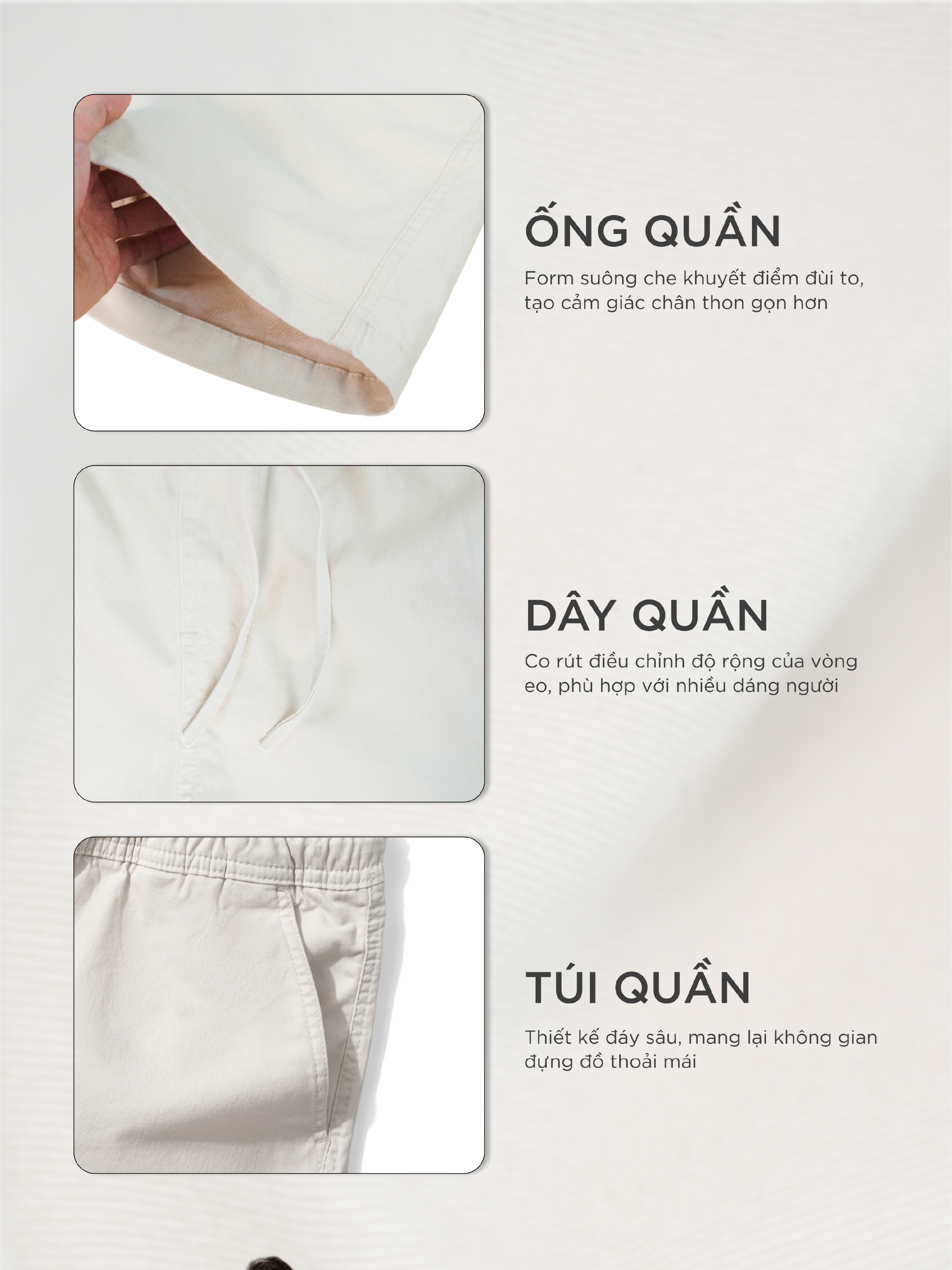 Mô tả Quần Short nam vải Kaki nhung cao cấp, trẻ trung, lịch lãm, chuẩn form - HUSSIO - 4