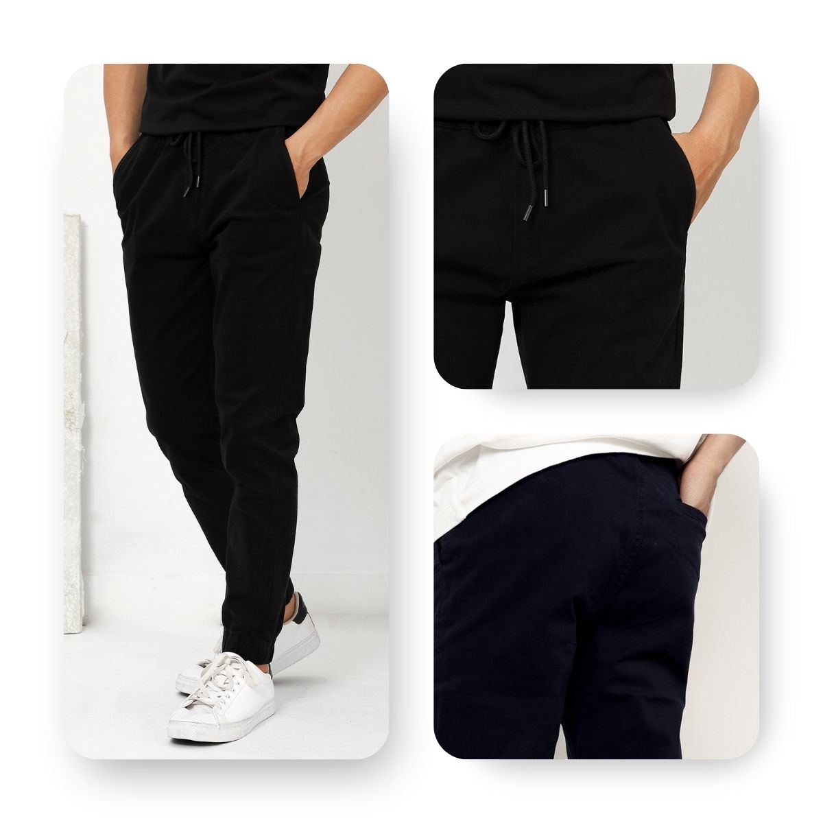Mô tả Quần Jogger Kaki AKUBA form Slimfit vải kaki cao cấp dày dặn bền màu thiết kế trẻ trung | 01H927 - 2
