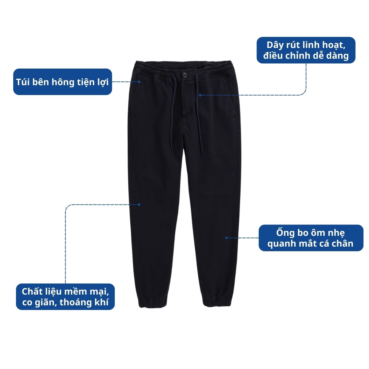 Mô tả Quần Jogger Kaki AKUBA form Slimfit vải kaki cao cấp dày dặn bền màu thiết kế trẻ trung | 01H927 - 1