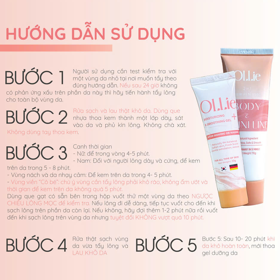 Mô tả Kem tẩy lông OLLIE, tẩy lông vùng kín, nách, tay, chân, tẩy lông an toàn không đau rát,phù hợp mọi loại da dung tích 70g - 3