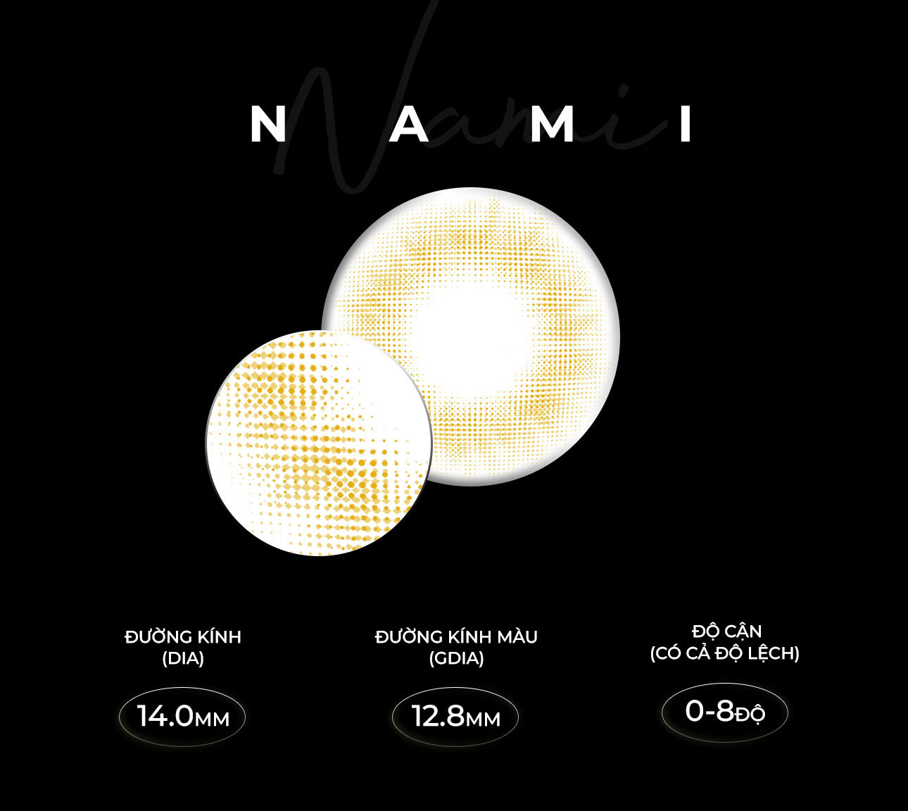 Mô tả Lens mắt nâu mật ong độ cận 0-8 Nami nhãn hiệu Angel Eyes, kính áp tròng màu nâu tây tự nhiên đường kính 12.8mm - 2