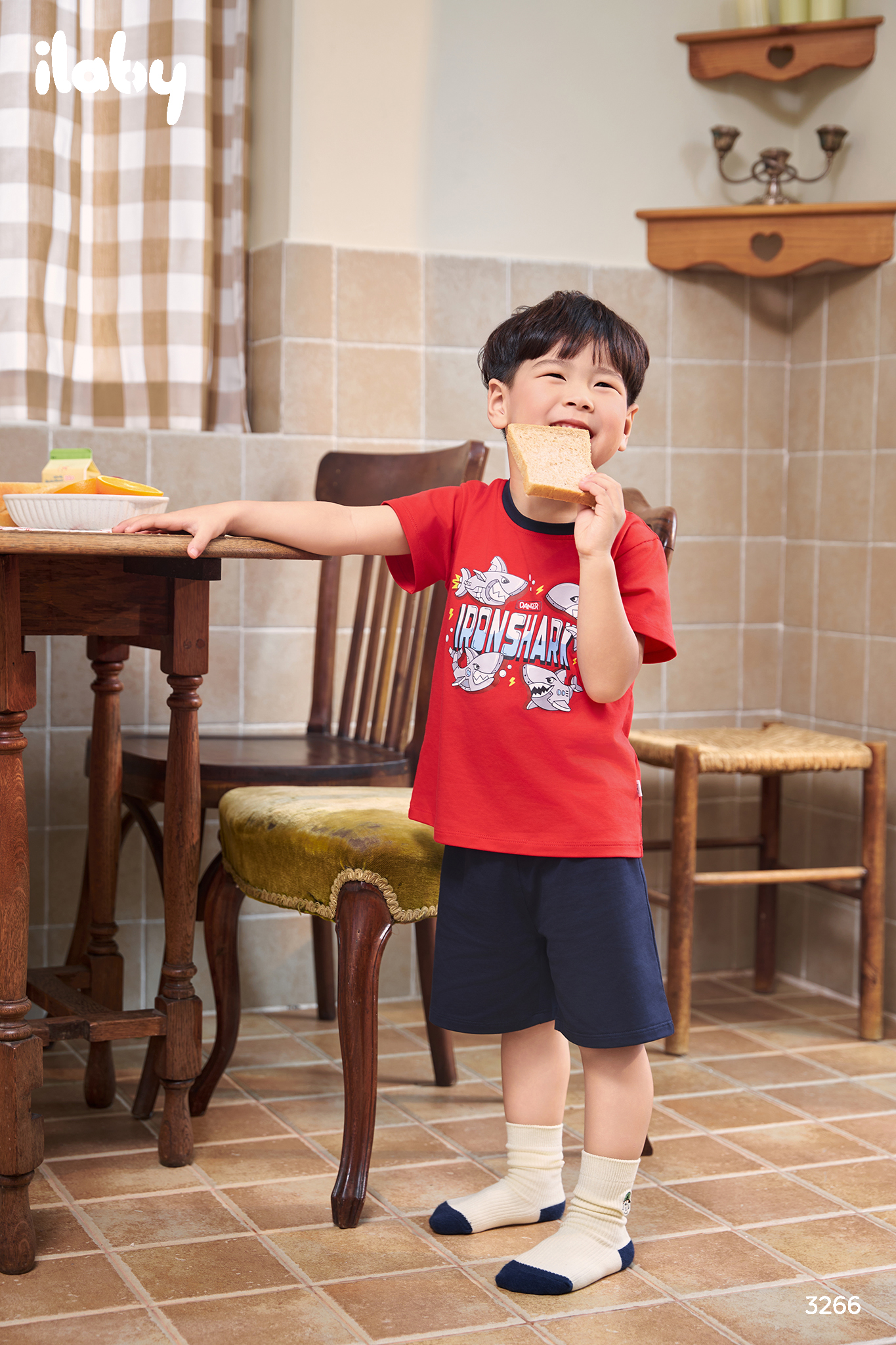 Mô tả Đồ bộ bé trai ILABY bộ thun cộc tay in hình Iron Shark chất liệu cotton 4 chiều  [3266] - 1