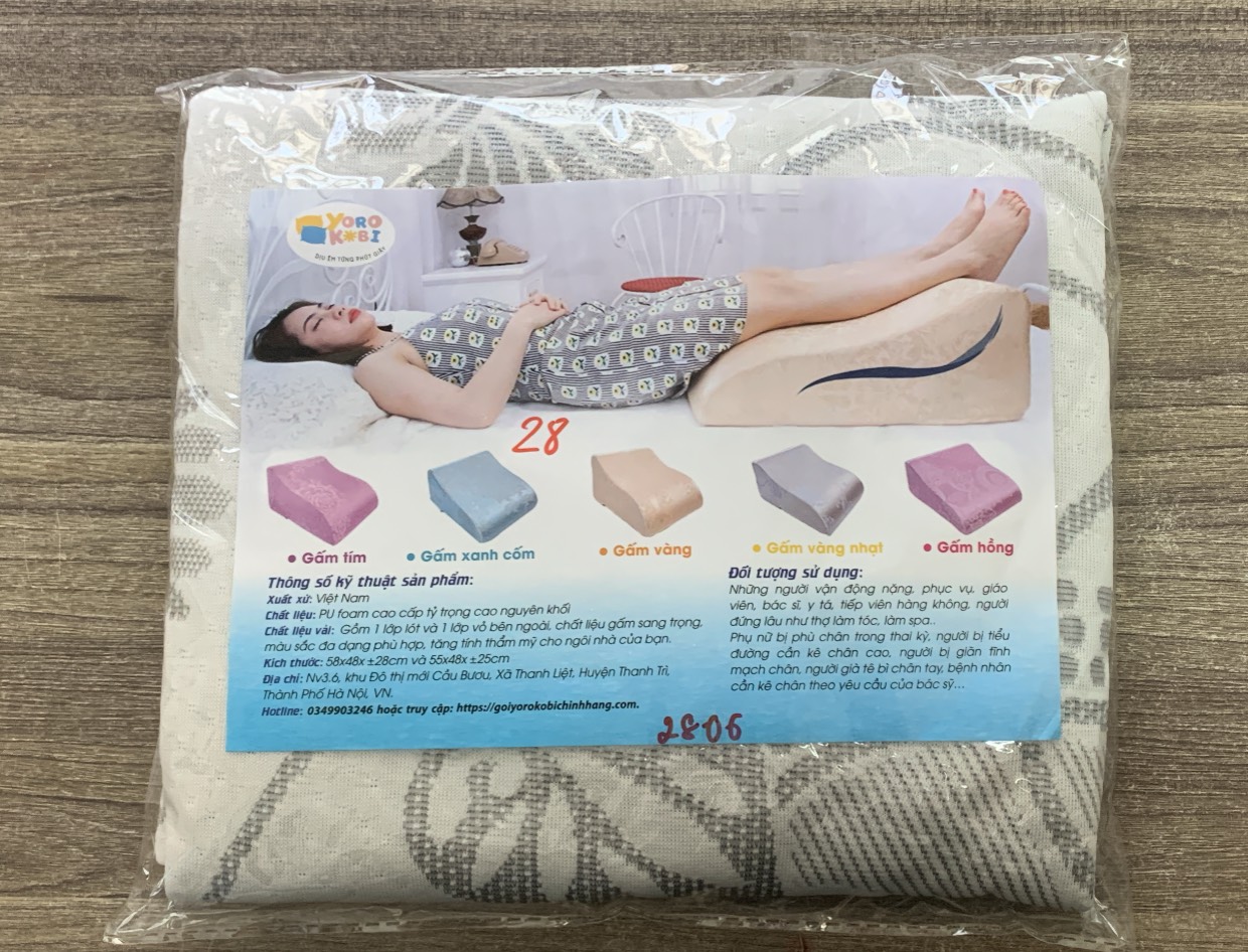 Mô tả VỎ GỐI GẤM LỤA SỊN CHO NGƯỜI BỊ GIÃN TĨNH MẠCH YOROKOBI 2 KÍCH CỠ 25&28CM - 1