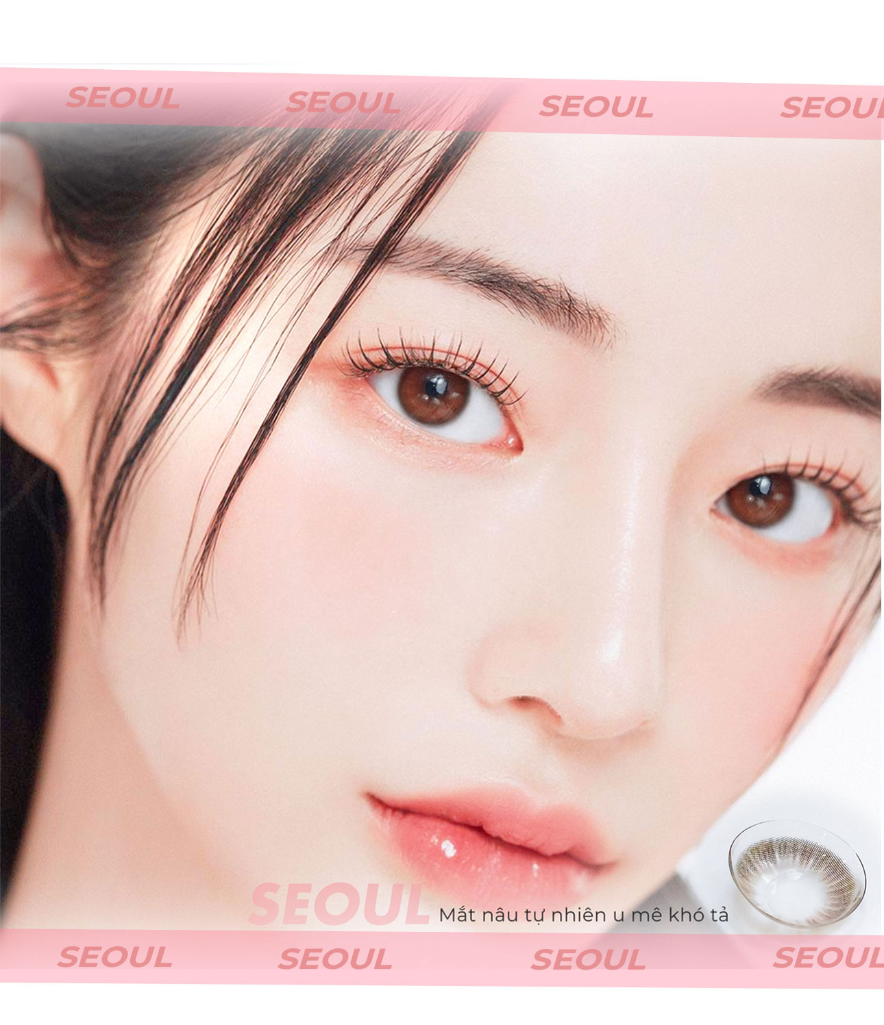 Mô tả Lens nâu tự độ cận 0-8 Seoul hiệu Angel Eyes, kính áp tròng không giãn nâu tự nhiên như mắt thật Dia 14.0mm - 4