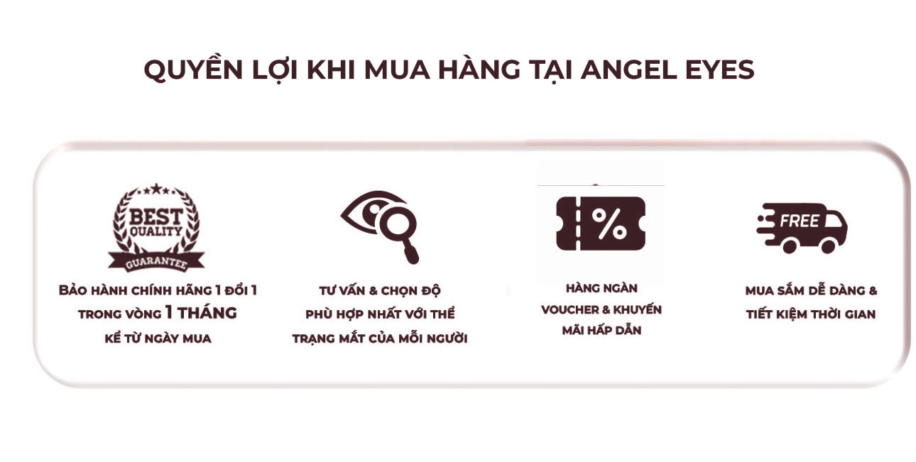 Mô tả Lens nâu tự độ cận 0-8 Seoul hiệu Angel Eyes, kính áp tròng không giãn nâu tự nhiên như mắt thật Dia 14.0mm - 5