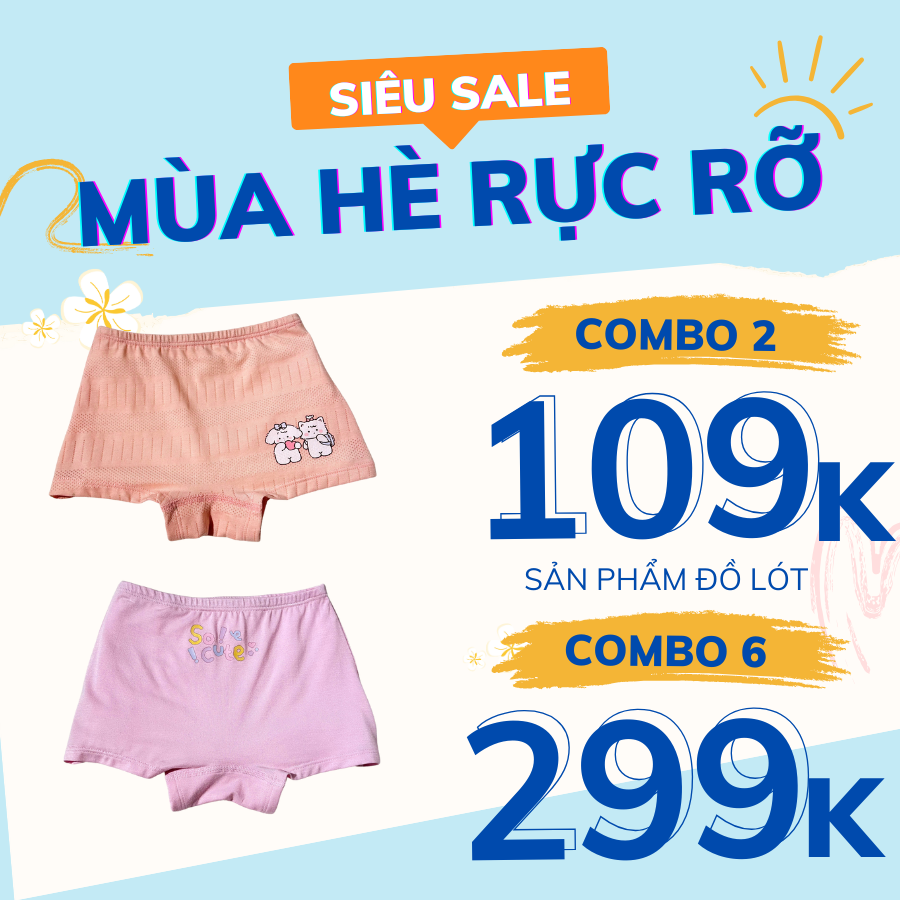 Mô tả Quần chip cho bé gái ILABY quần chip kháng khuẩn cotton thoáng mát [0354] - 1