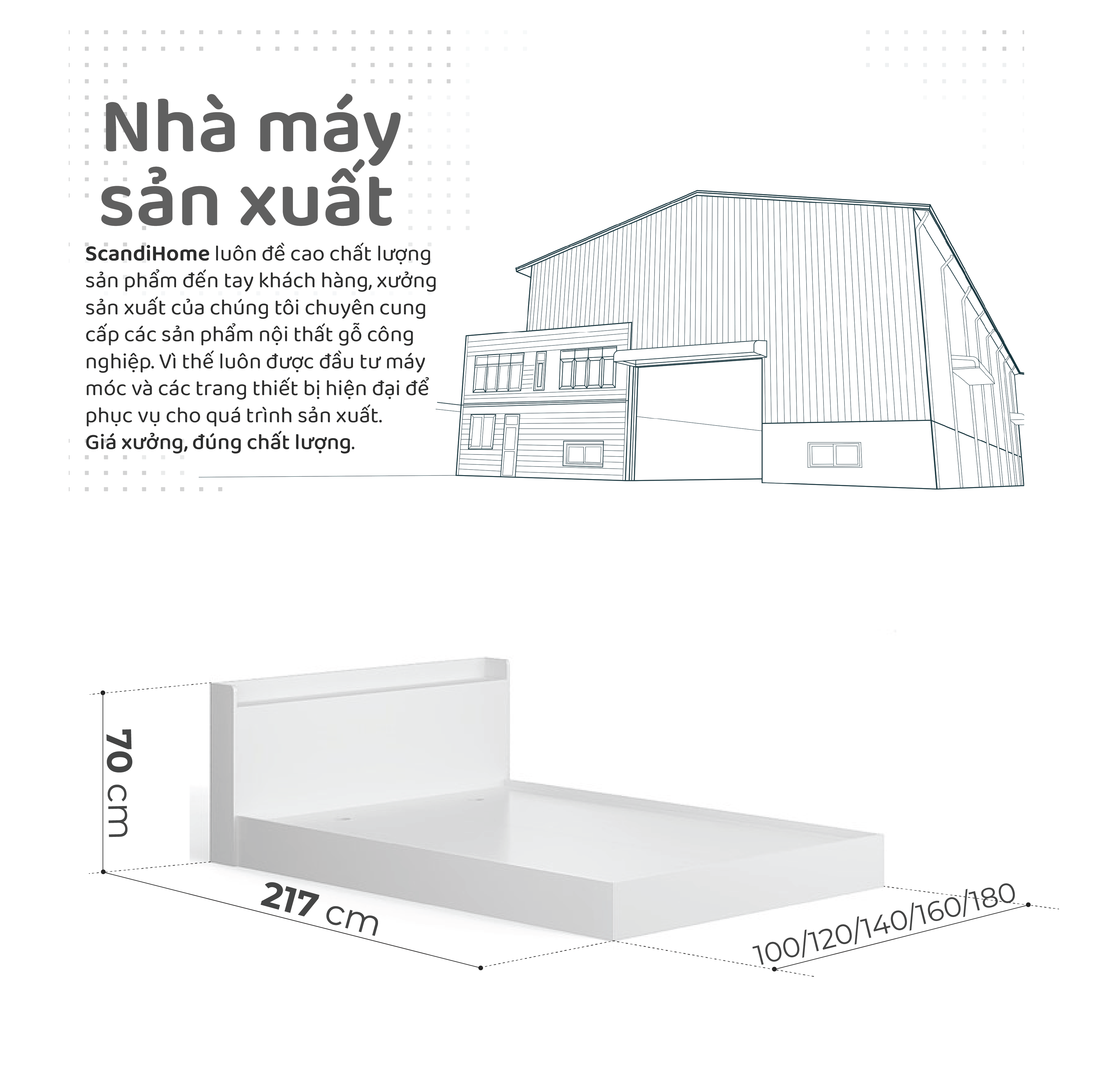 Mô tả WINDY, Giường ngủ cao cấp hiện đại BED_088, 217x70cm, Scandi Home - 1