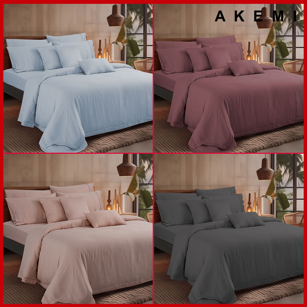 Mô tả Bộ ga kèm Vỏ chăn Akemi Tencel Accord Lyocell Matera và Mosiya, gồm 6 món (Super King / King / Queen) - 4