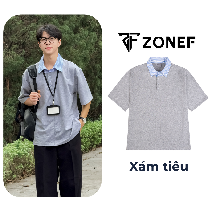 Áo Thun Nam Cổ Sơ Mi ZONEF OFFICIAL Chất Cotton Thoáng Mát Cổ Sơ Mi Kẻ ...