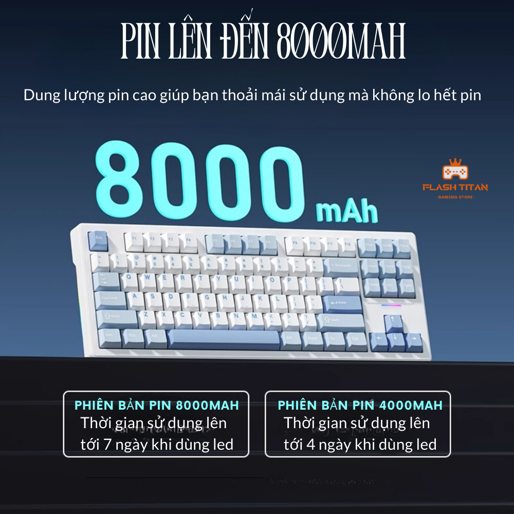 Bàn phím cơ Weikav WK87 - 3 mode - Hỗ trợ hotswap - Layout TKL - Led ...