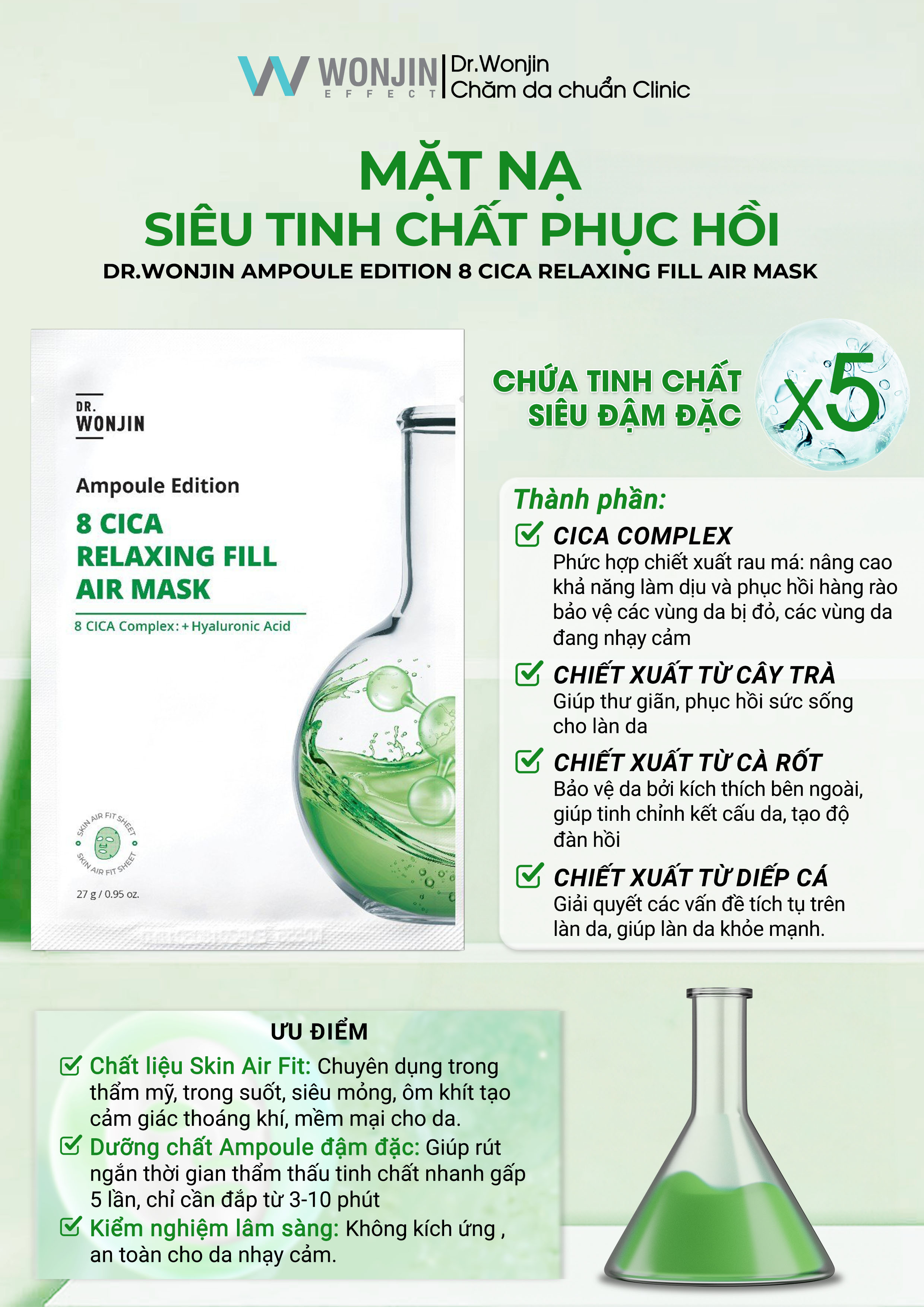 Mô tả Combo 20 Mặt Nạ Siêu Tinh Chất MIX DR WonJin Ampoule Edition Fill Air 27g (KHÔNG HỘP) [B2] - 2