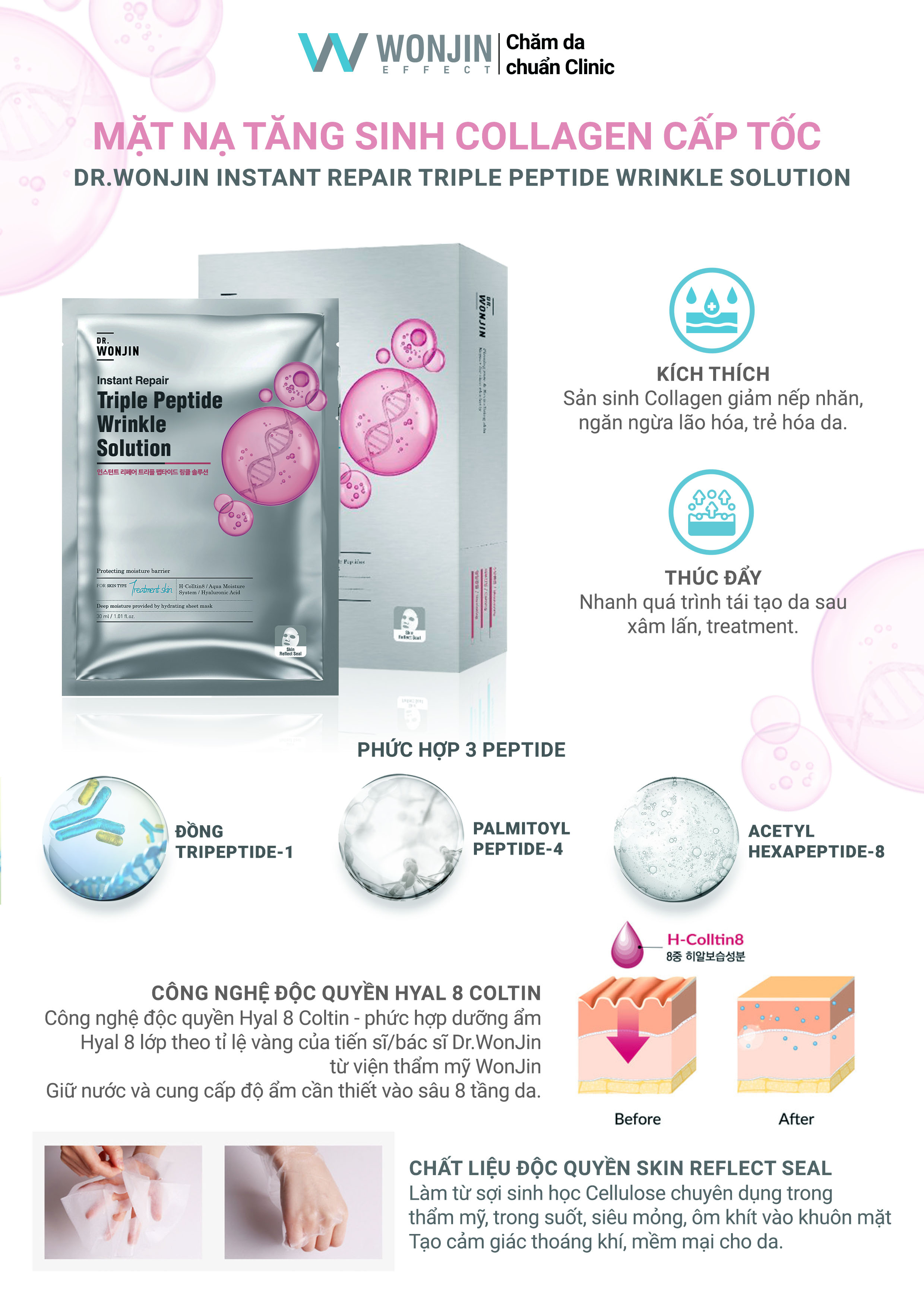 Mô tả Combo 10 Mặt Nạ MIX Đủ Bộ Dưỡng Da Chuyên Sâu WonJin Mask 30g x10 [B3] - 6