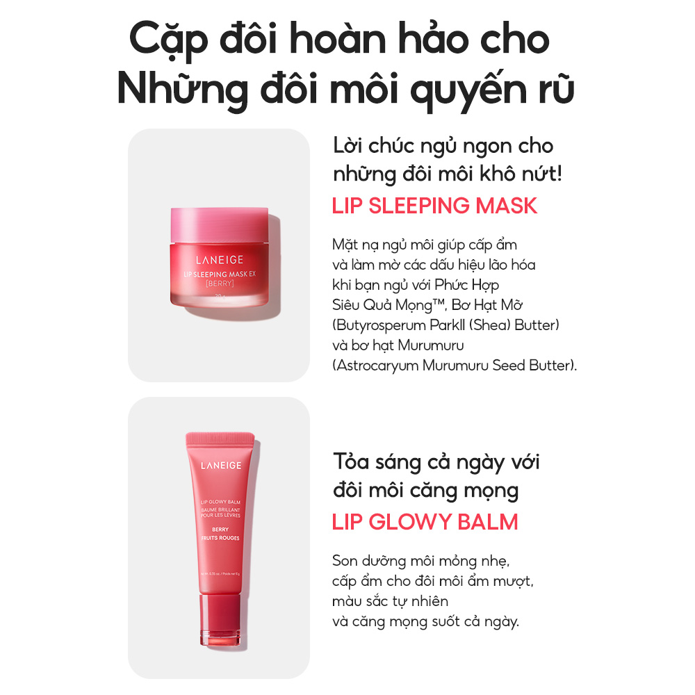 Mô tả Set son dưỡng môi căng bóng Laneige Mini Lip Glowy Balm 5g x 4 - 6