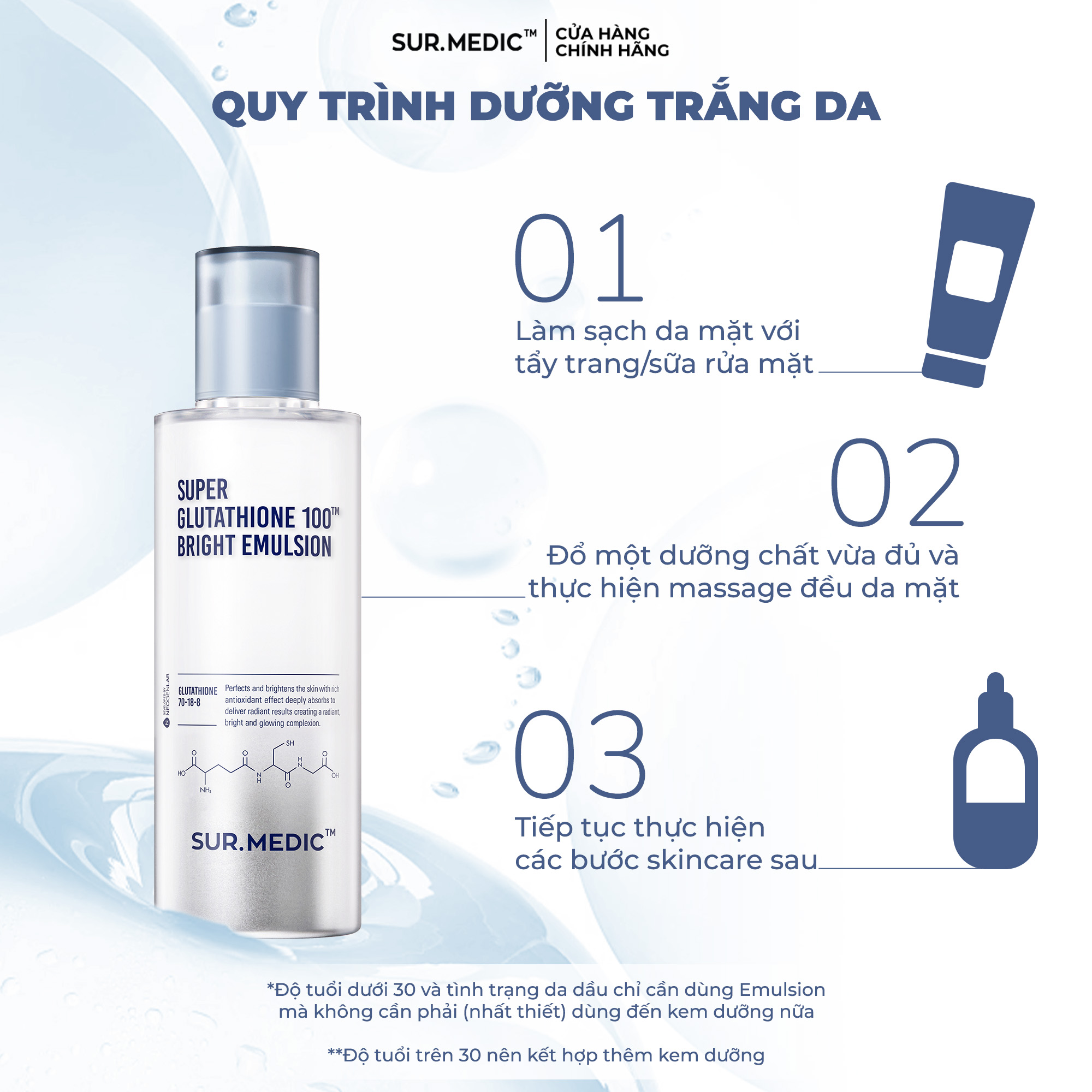 Mô tả Nước Thần Dưỡng Trắng Dạng Sữa SUR.MEDIC Super Glutathione Bright Emulsion 120ml - 7
