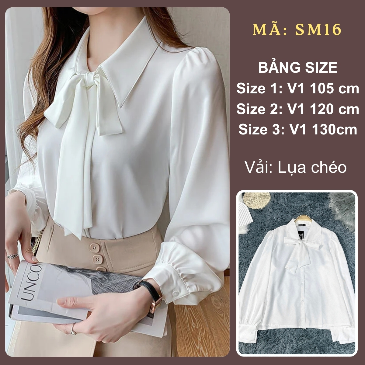 Mô tả Tổng Hợp Sơ Mi Trắng Bigsize Nữ Somi Công Sở Form Rộng Basic Vải Mềm Mịn Cho Nữ Chubby 59-95kg - 2