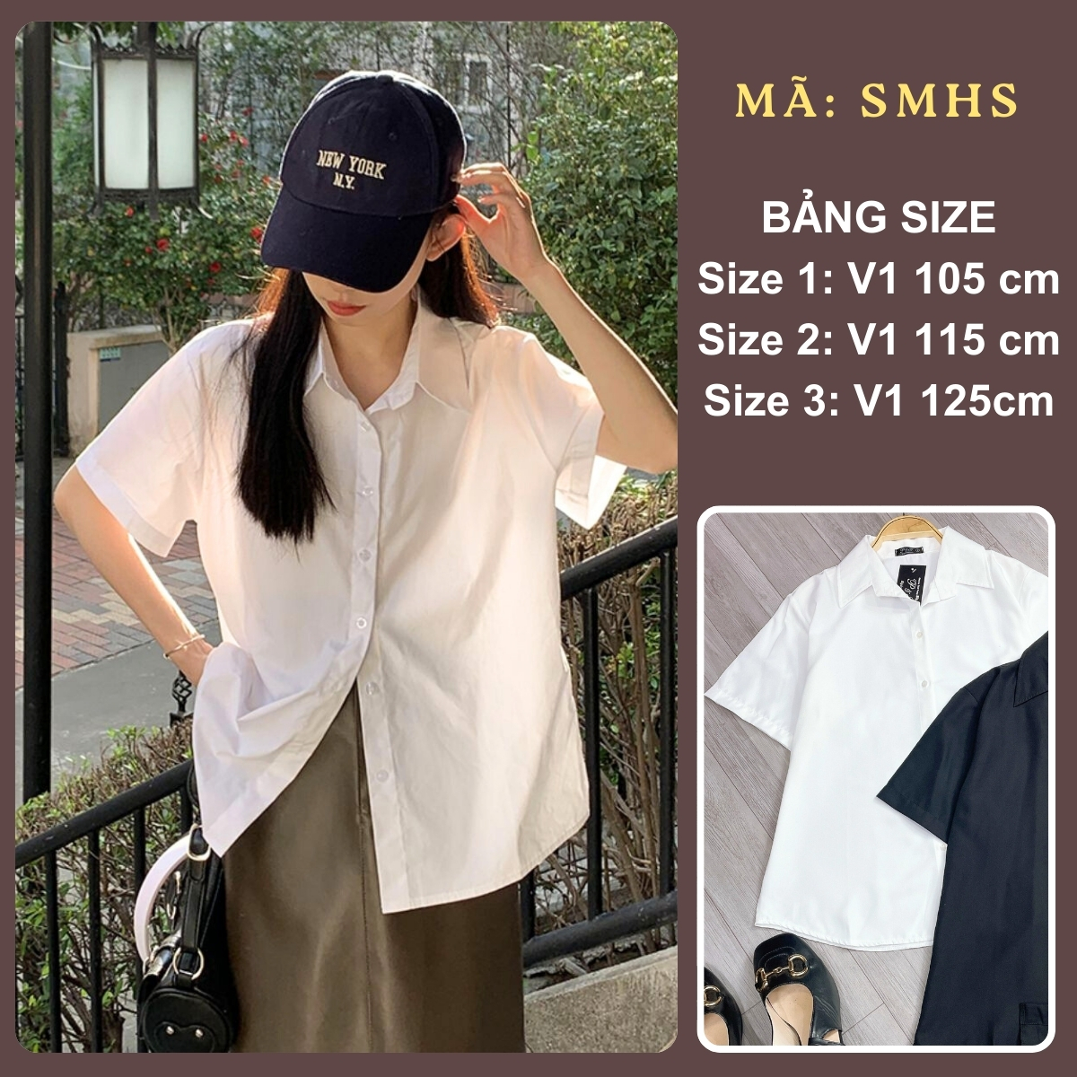 Mô tả Tổng Hợp Sơ Mi Trắng Bigsize Nữ Somi Công Sở Form Rộng Basic Vải Mềm Mịn Cho Nữ Chubby 59-95kg - 3