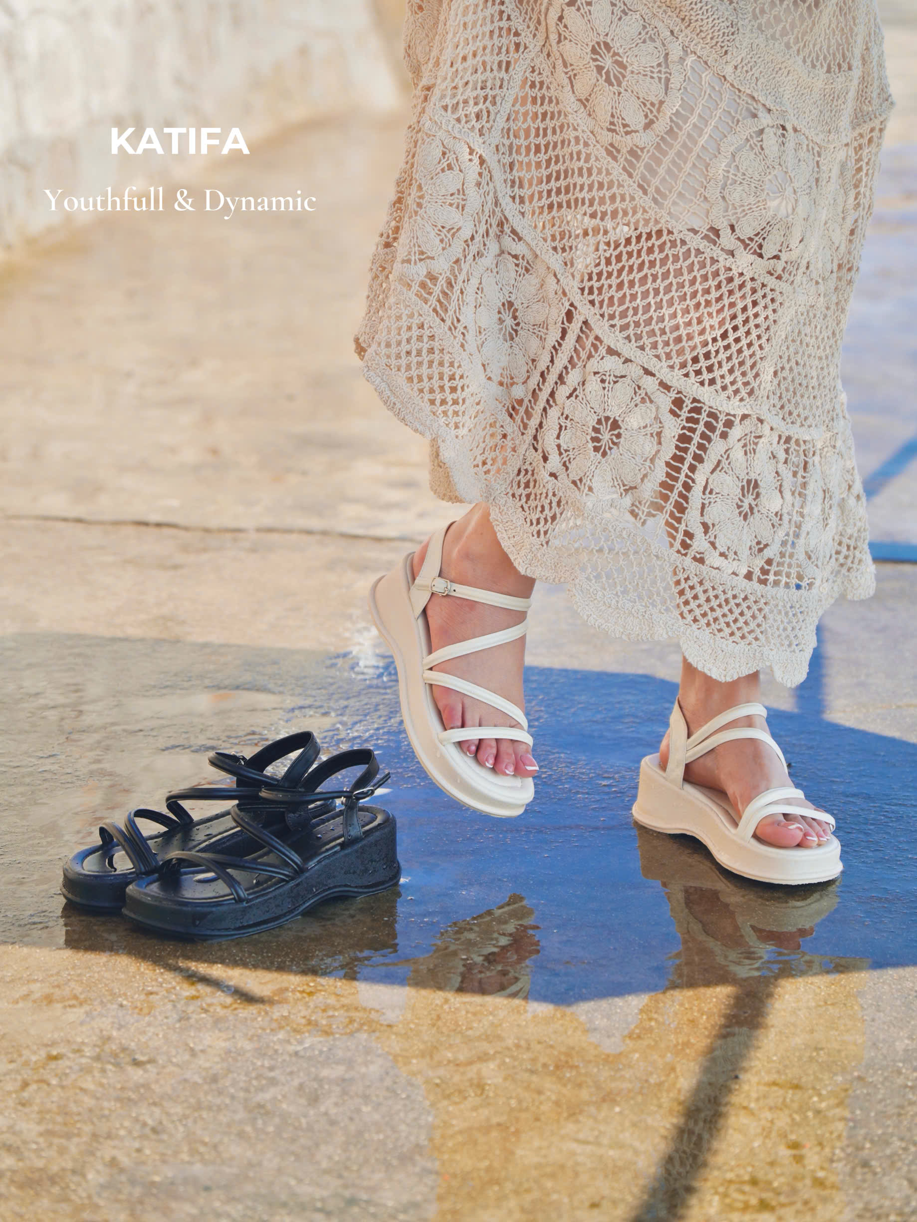 Mô tả Sandal Quai Chéo 5P Đế Bánh Mì LOUISA KATIFA K513D Chất Da PU Cao Cấp Đế PU Êm Mềm Bảo Hành 12T - 8