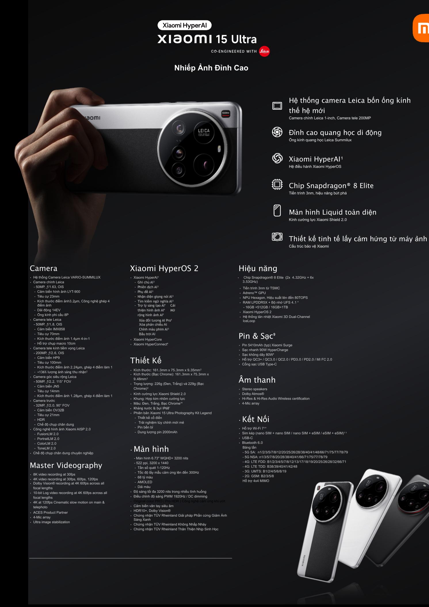 Thiết kế Xiaomi 15 Ultra