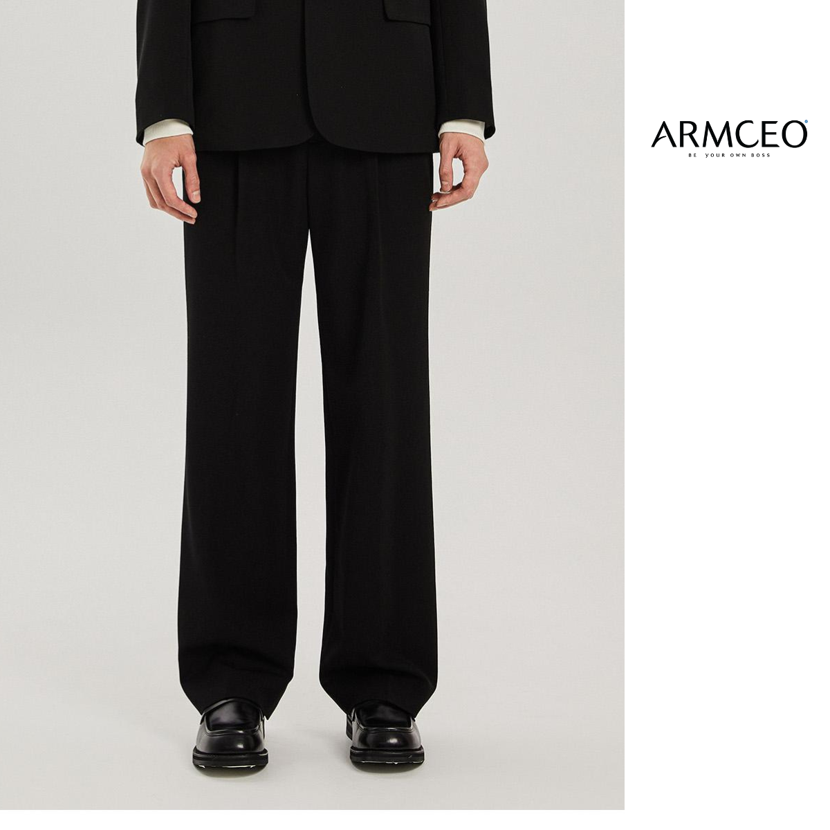 Mô tả Quần ống suông rộng sidetab ARMCEO đen trơn tôn dáng che khuyết điểm siêu tốt chất liệu cotton spandex - AD01 Trơn - 6
