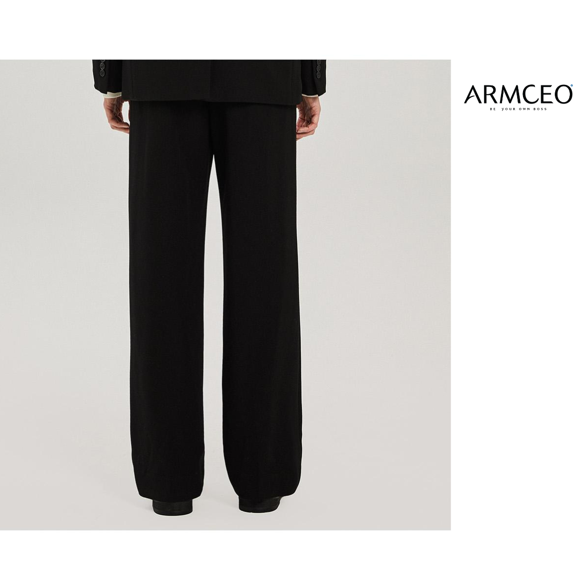 Mô tả Quần ống suông rộng sidetab ARMCEO đen trơn tôn dáng che khuyết điểm siêu tốt chất liệu cotton spandex - AD01 Trơn - 3