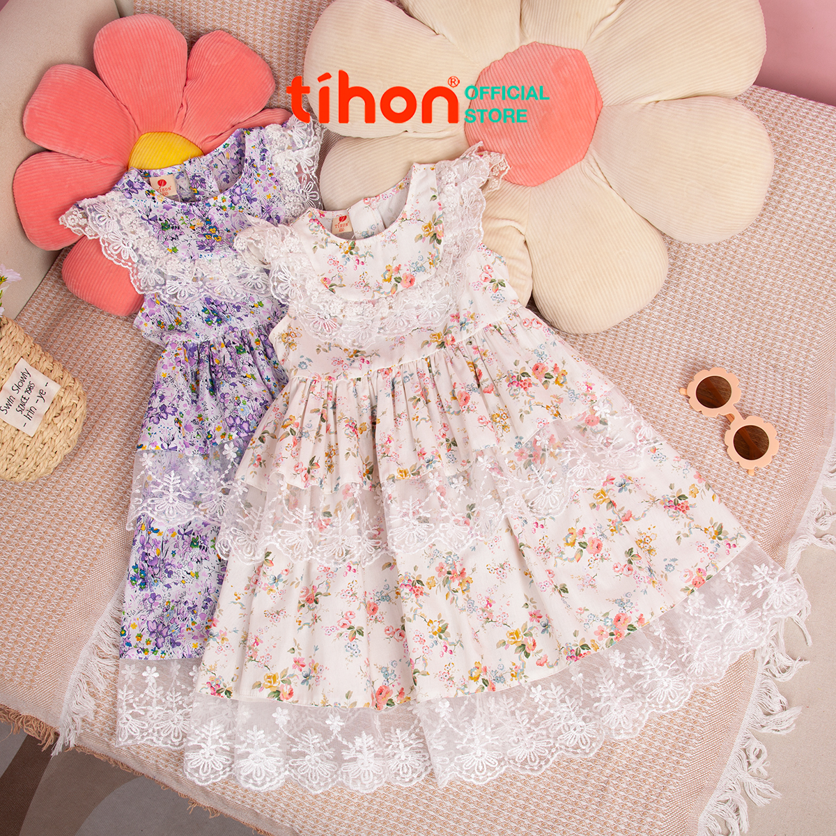 Váy bé gái TIHON VT0786029 thiết kế tầng xòe