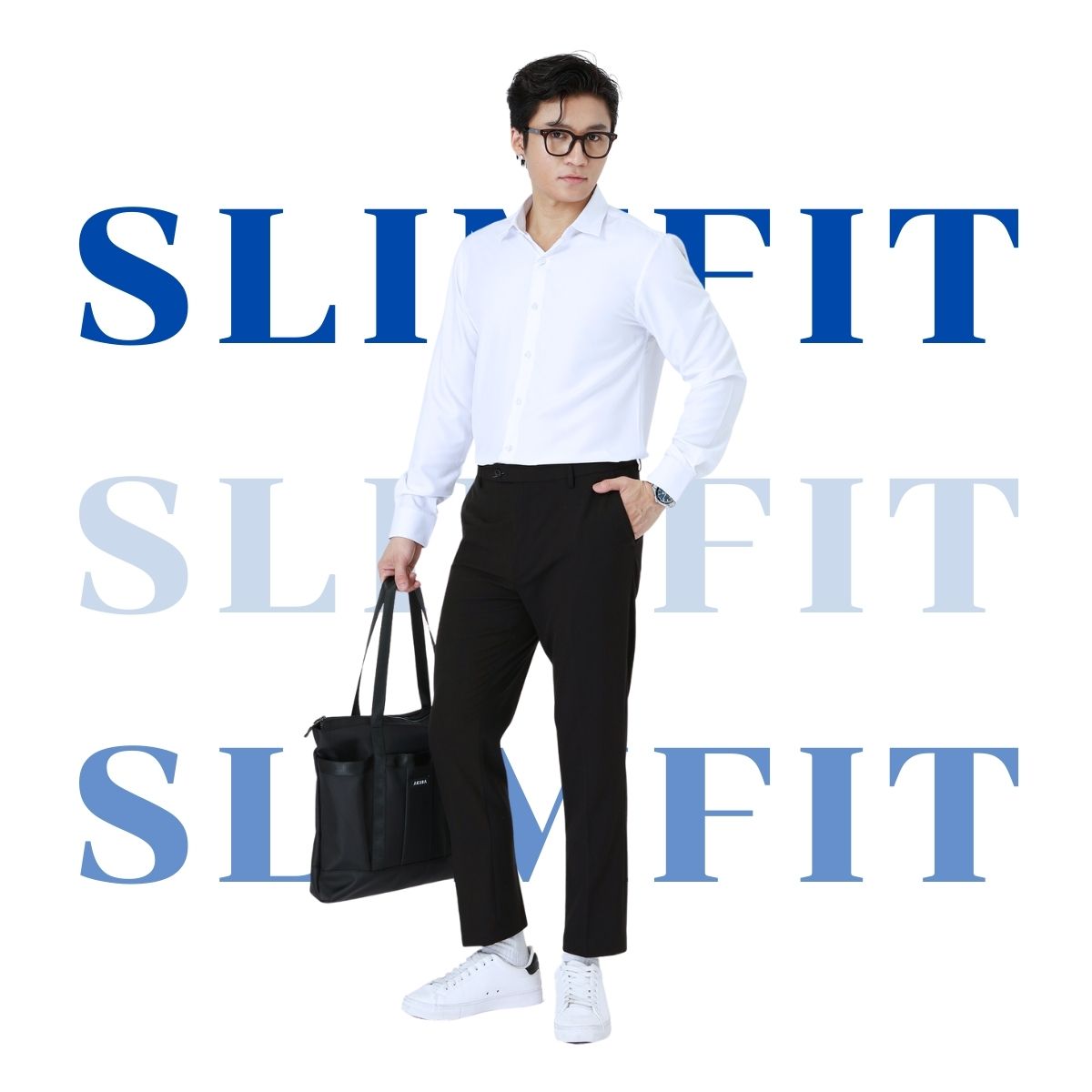 Mô tả Quần Tây Nam Công Sở Hàn Quốc AKUBA Cao Cấp Slimfit Dáng Suông Cotton Dày Dặn Đi Học | 01K3008 - 3