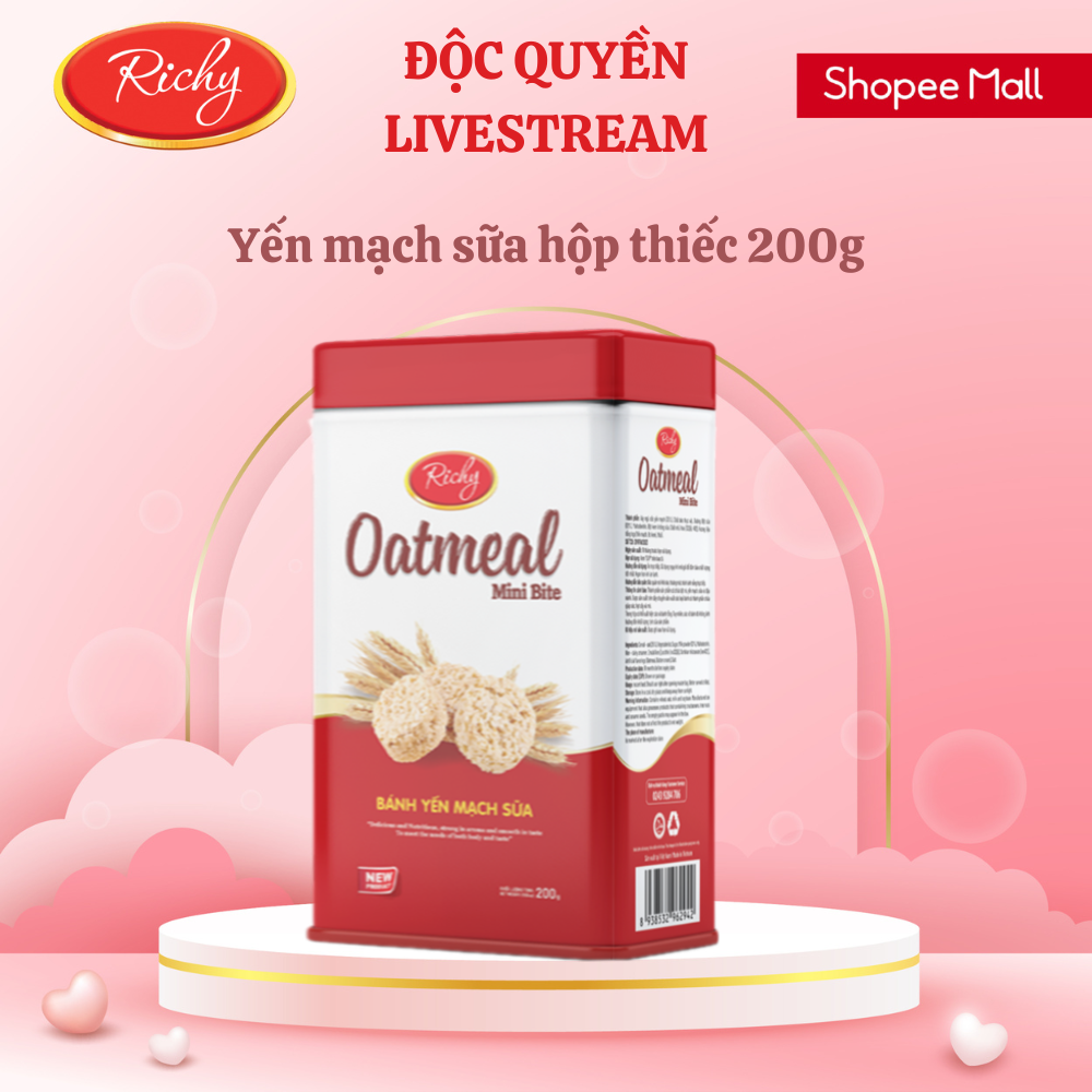 Mô tả [MUA 1 TẶNG 1] Bánh yến mạch Richy Oatmeal hộp thiếc 200g - 1