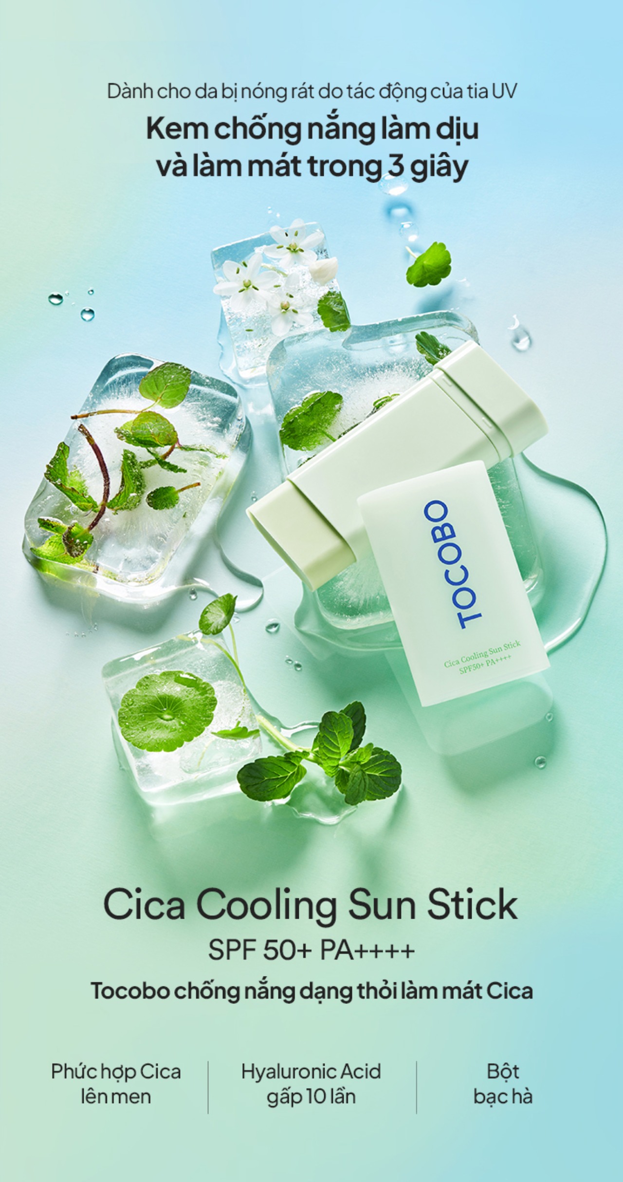 Mô tả Sáp Chống Nắng Dạng Thỏi Tocobo Cica Cooling Sun Stick SPF50+ PA++++ 18gr - 3
