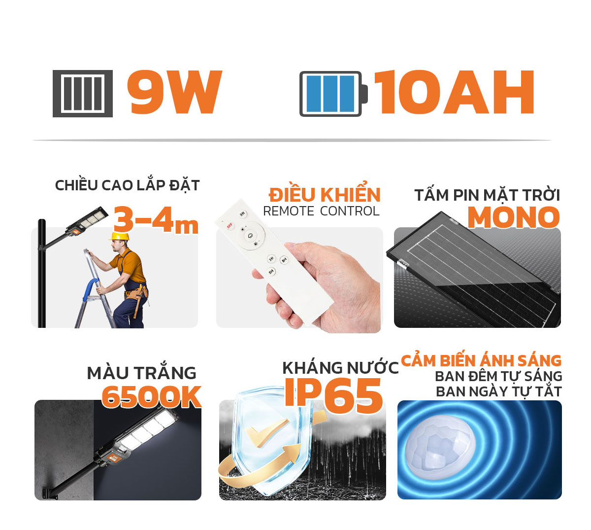 Mô tả Đèn Năng Lượng Mặt Trời MODI SOLAR SLT27 120W 240W, Điều Khiển Từ Xa, Chiếu Sáng Cả Đêm - 3