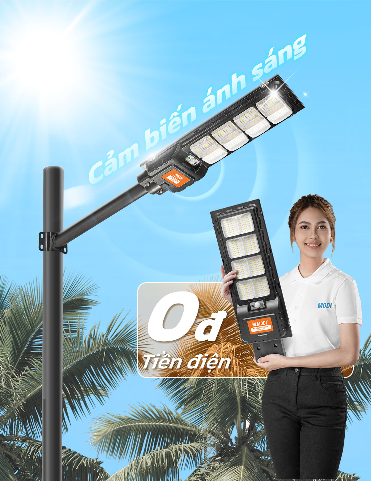 Mô tả Đèn Năng Lượng Mặt Trời MODI SOLAR SLT27 120W 240W, Điều Khiển Từ Xa, Chiếu Sáng Cả Đêm - 1
