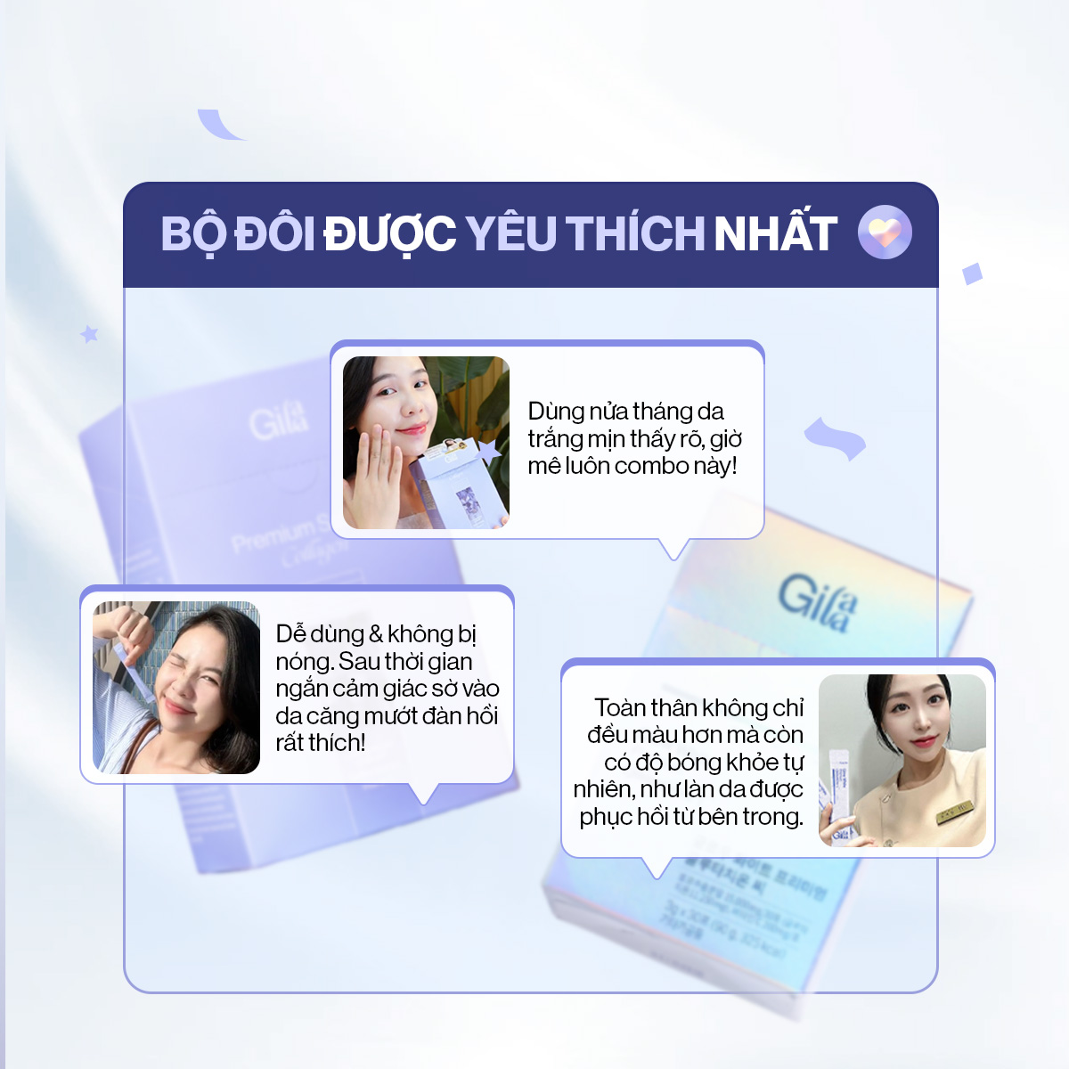 Mô tả Combo Căng Bóng Trắng Da Bột Ngậm Glutathione C (3g x 30 gói) và Bột Uống Collagen Gilaa (2g x 60 gói) - 7