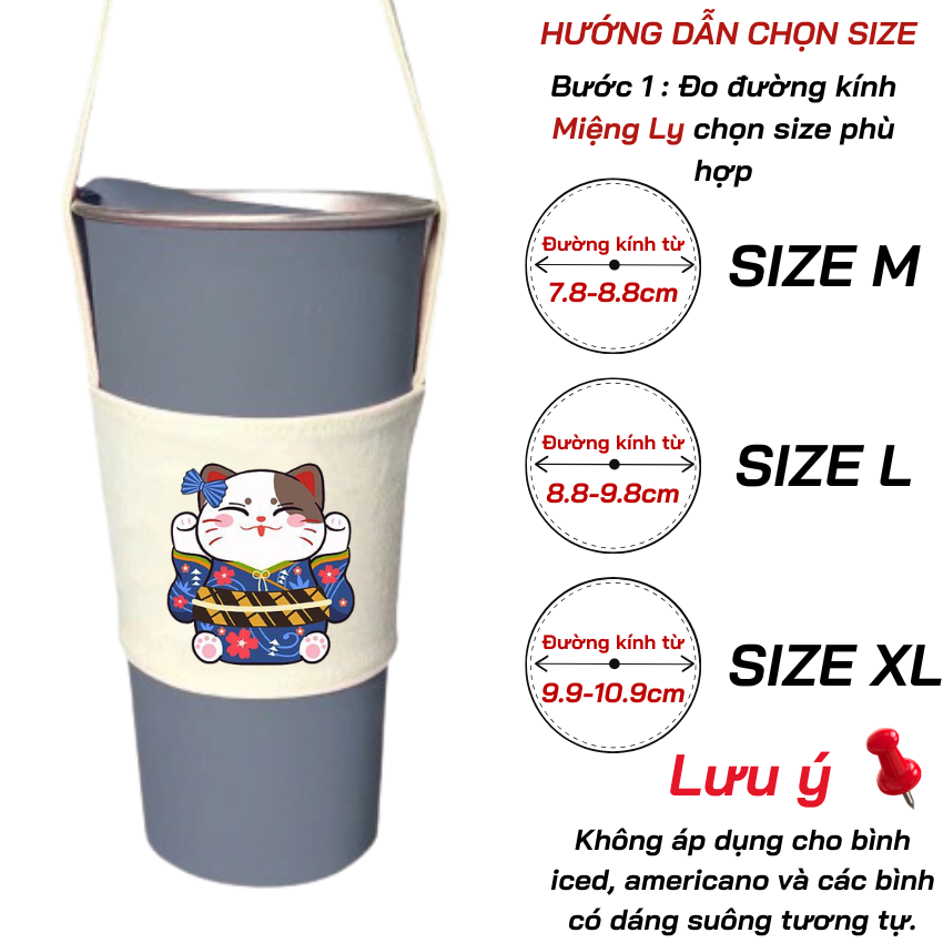 Mô tả Túi treo ly, cốc (Cup Holder) Ginko Canvas in hình gấu teddy ( nhiều mẫu) - 5