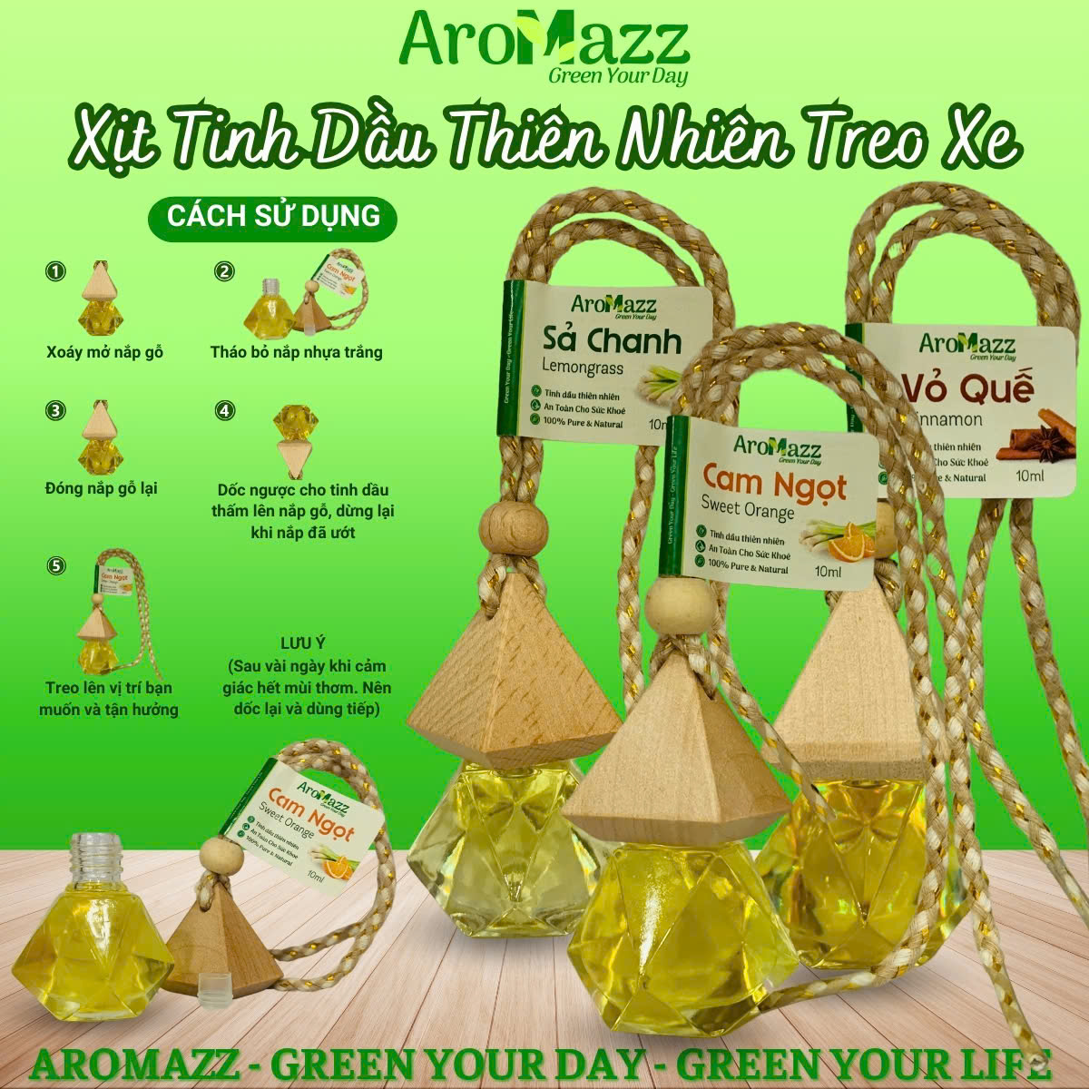 Mô tả Treo Xe Tinh Dầu Cam Ngọt Tinh Dầu Thiên Nhiên AroMazz Treo Xe Treo Tủ Quần Áo Treo Nhà Vệ Sinh Chai Tiện Lợi 10ml - 2