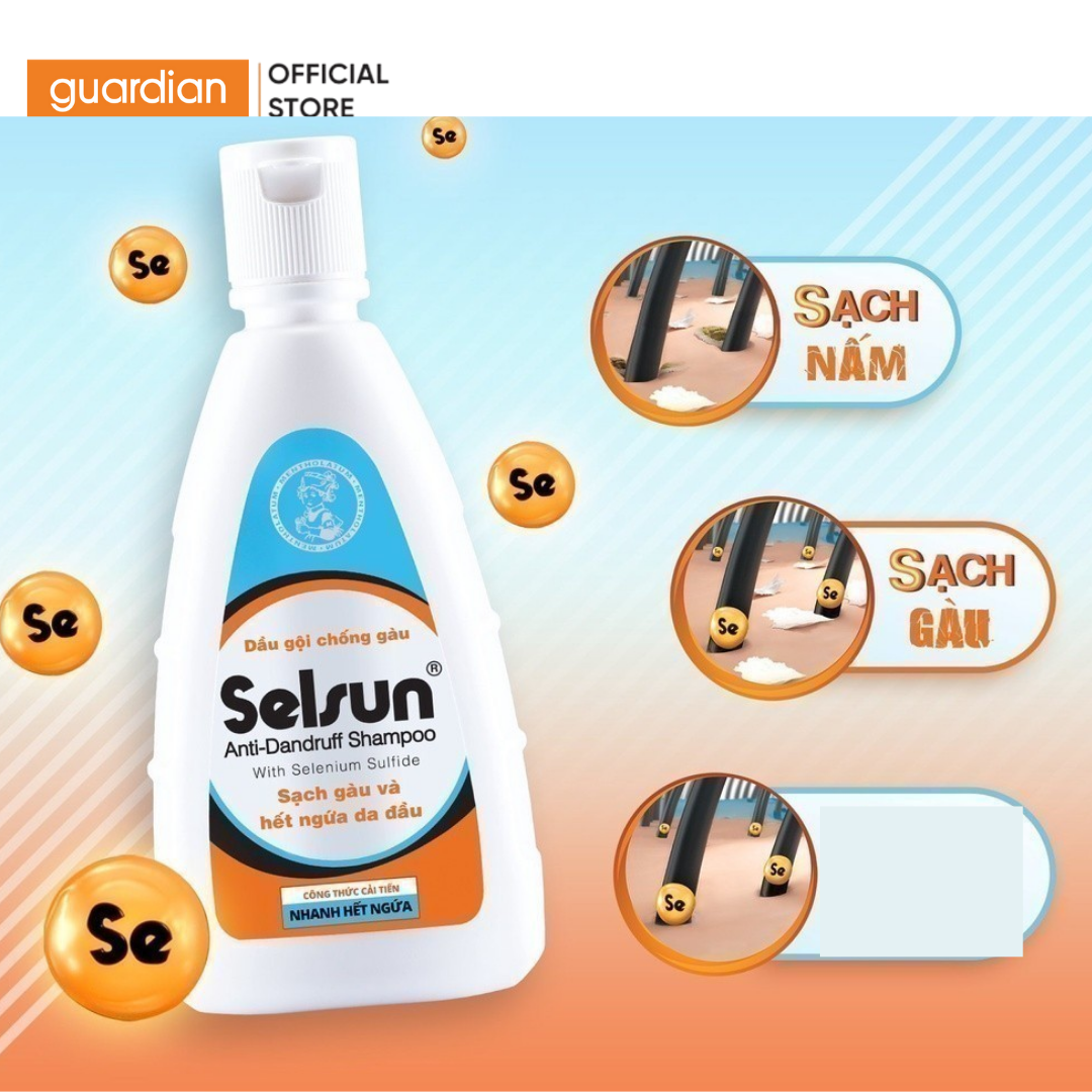 Mô tả Dầu Gội Giảm Gàu, Hỗ Trợ Làm Sạch Gàu Selsun Anti-Dandruff Shampoo Guardian 100ml - 2