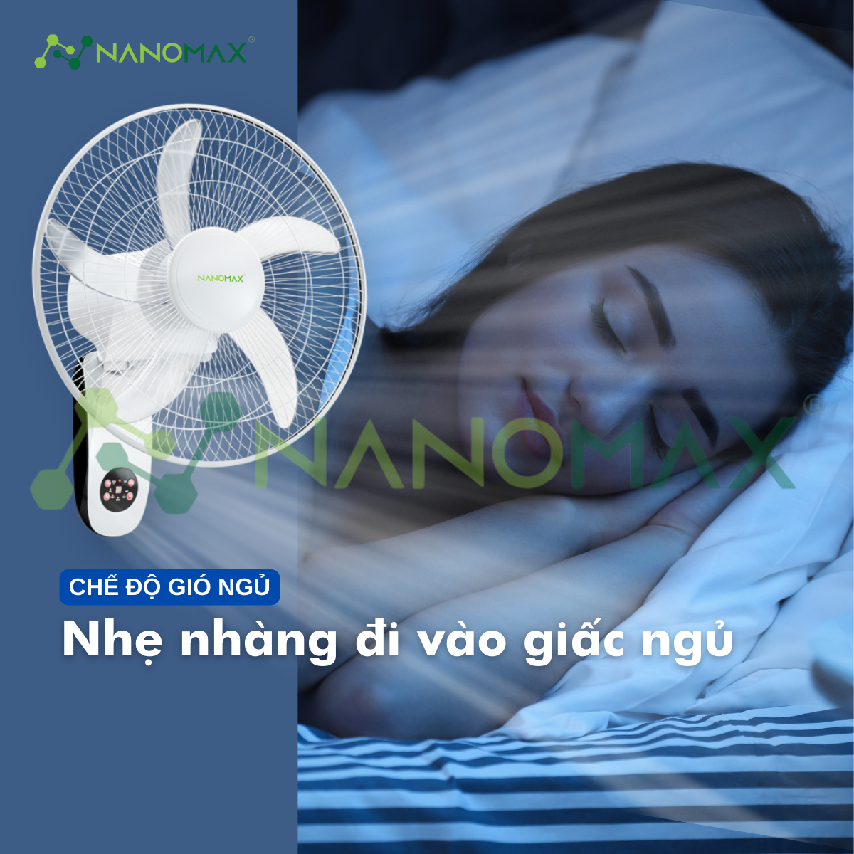 Mô tả Quạt Treo Tường NANOMAX QN-06 Size Lớn 18 Inches Điều Khiển Từ Xa, Đo Nhiệt Độ Bên Trong Máy - 6